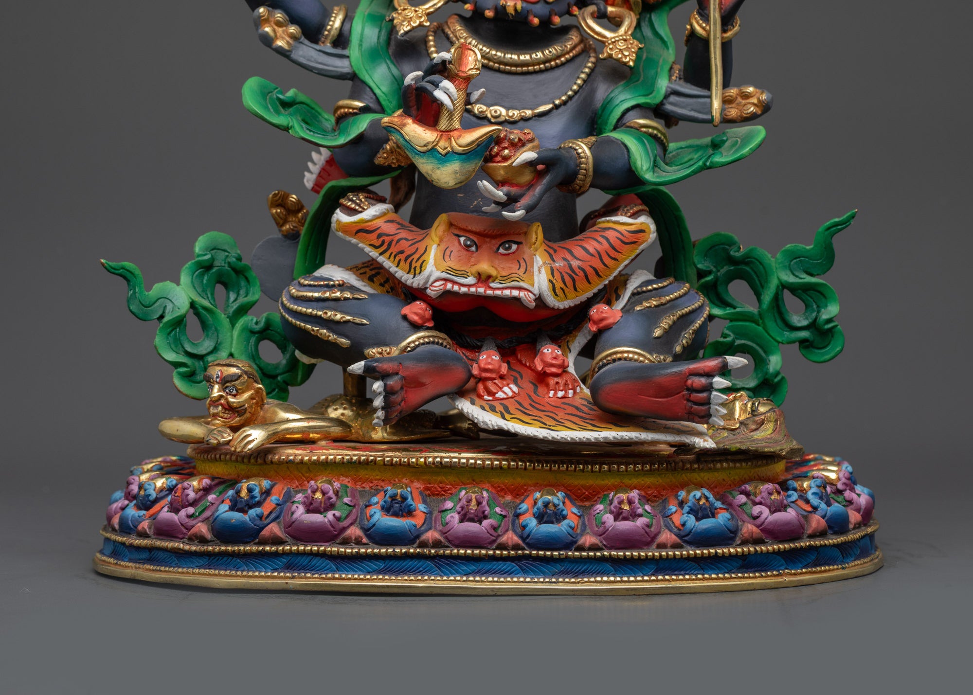 Tibetan Four-Armed Mahakala Statue | Authentic Nepalese Buddhist Art