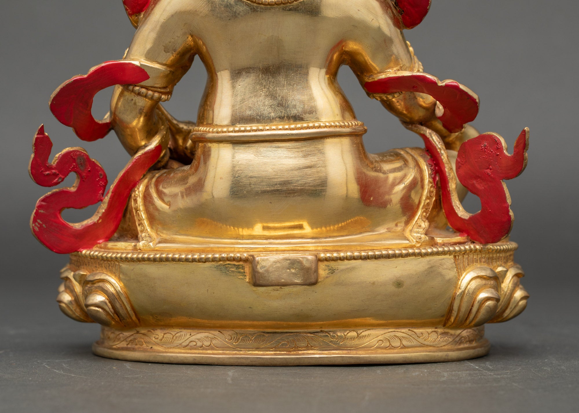Yellow Dzambhala Statue- Handcrafted Copper Buddhist Artwork