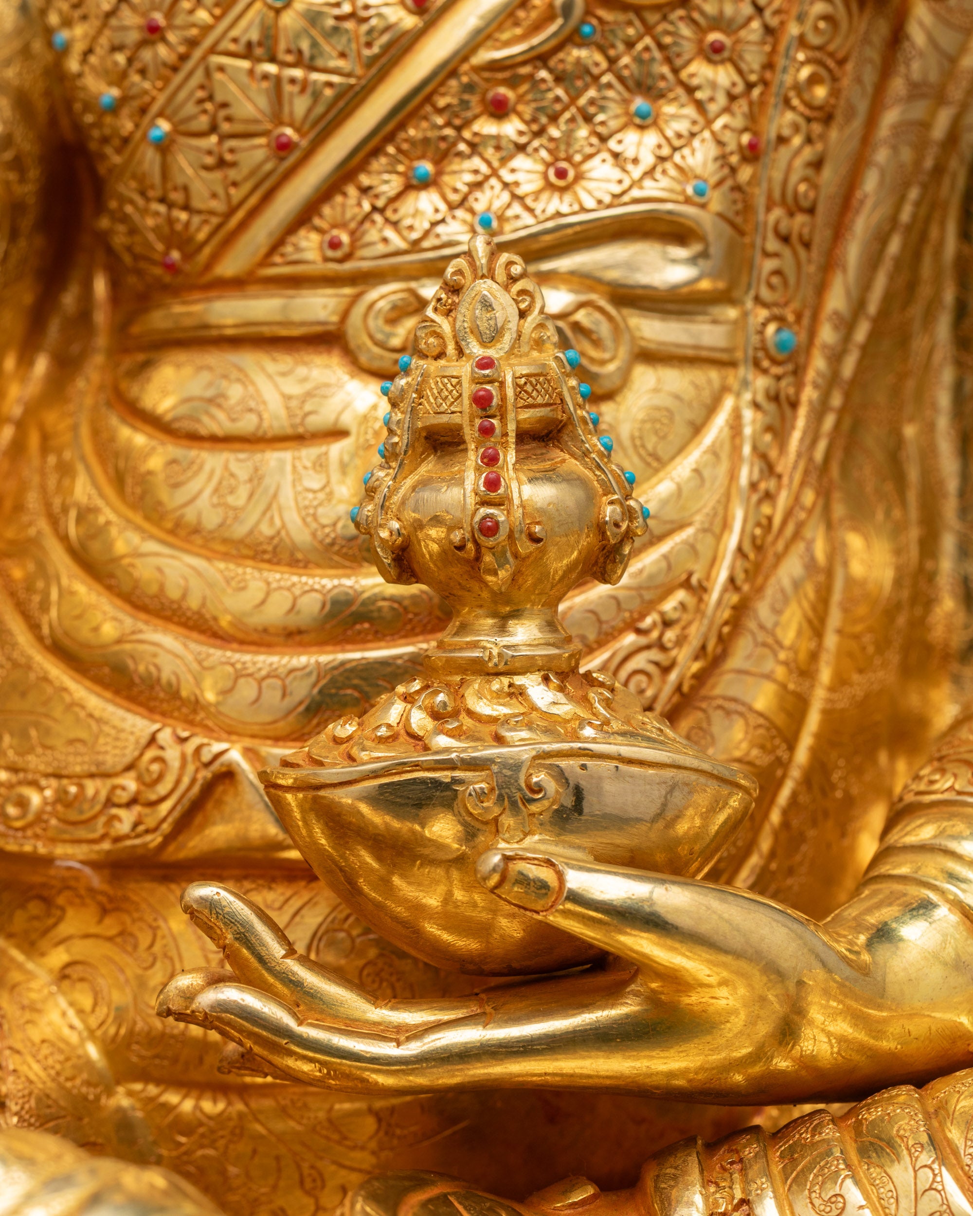 Guru Rinpoche Statue | Vajrayana Buddhist Master Figurine from Nepal