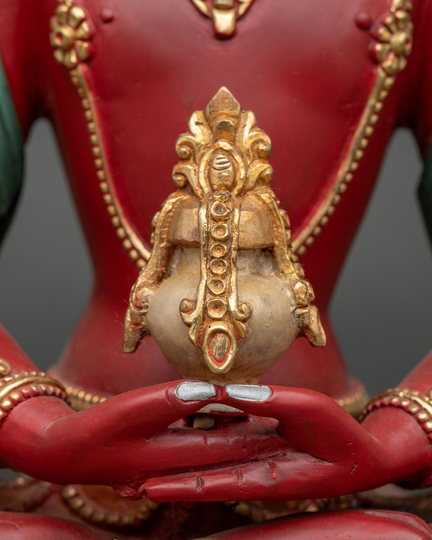 Hand-Painted Amitayus Buddha Statue – Buddhist Deity of Longevity