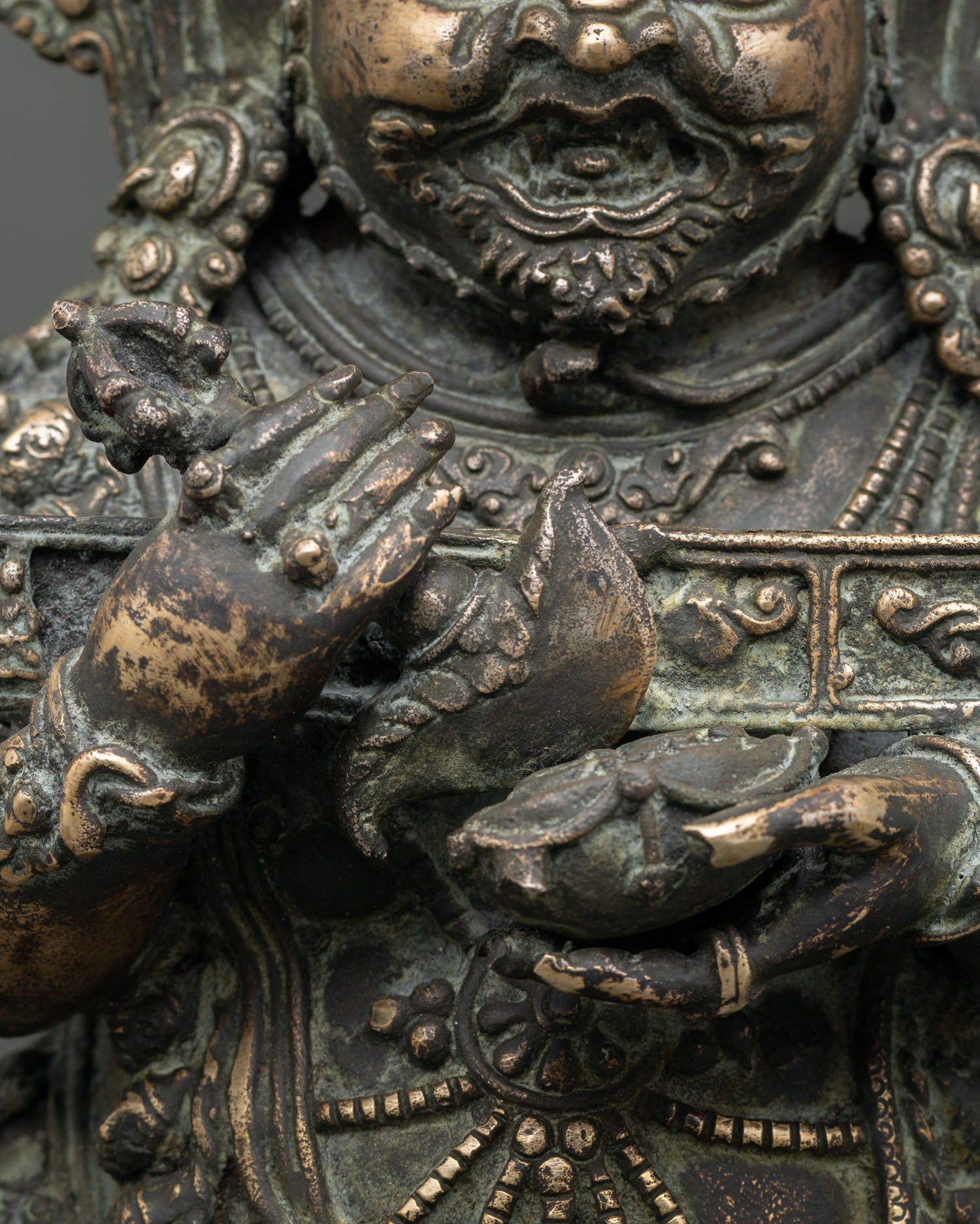 Sakya Mahakala Statue | Antique Finished Copper Buddhist Sculpture
