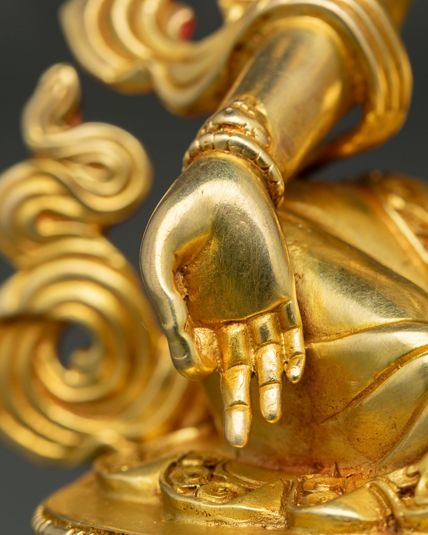 Green Tara Statue | 24K Gold Gilded Copper Art from Nepal