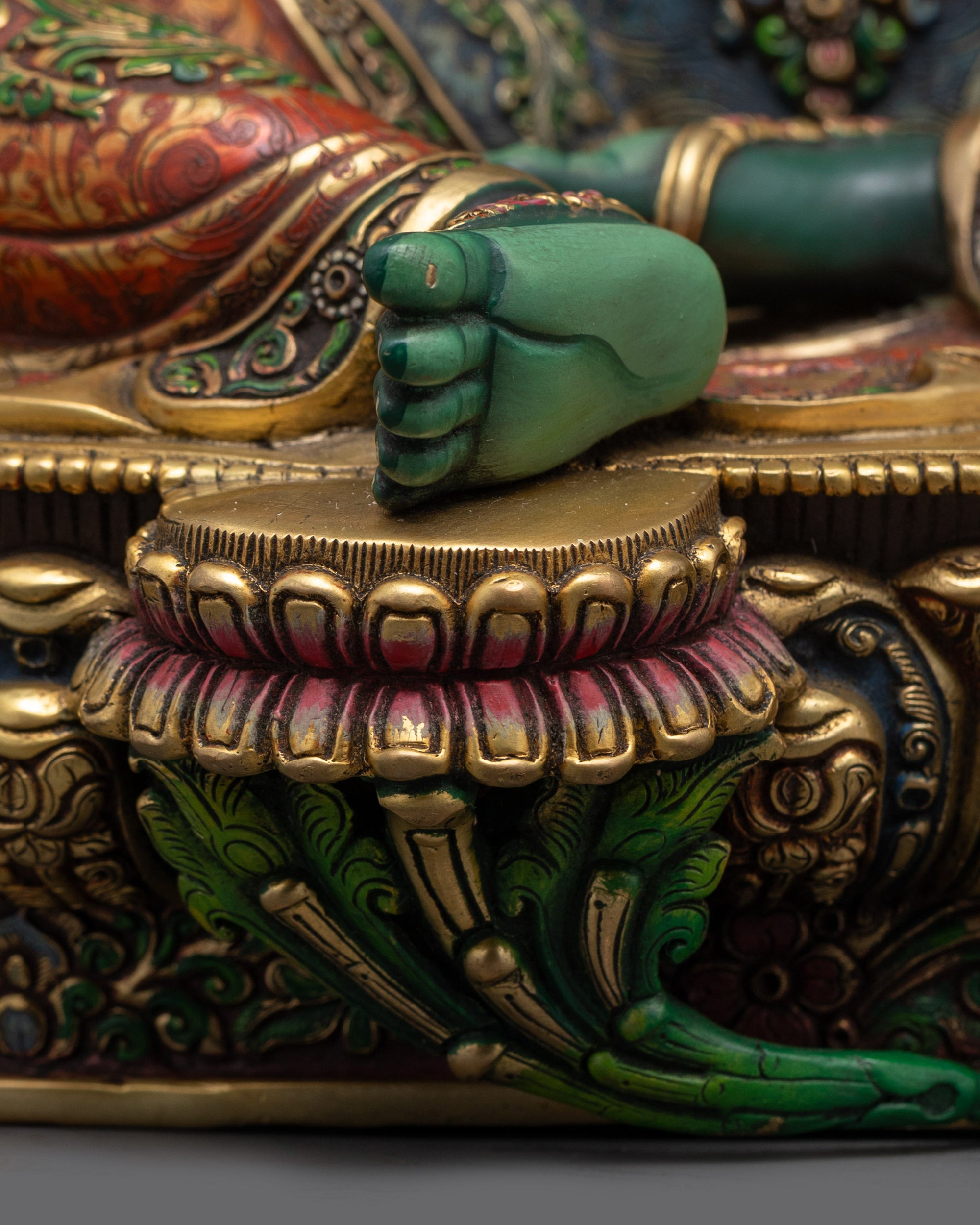 Premium Compassionate Green Tara Statue | Nepalese Buddhist Goddess