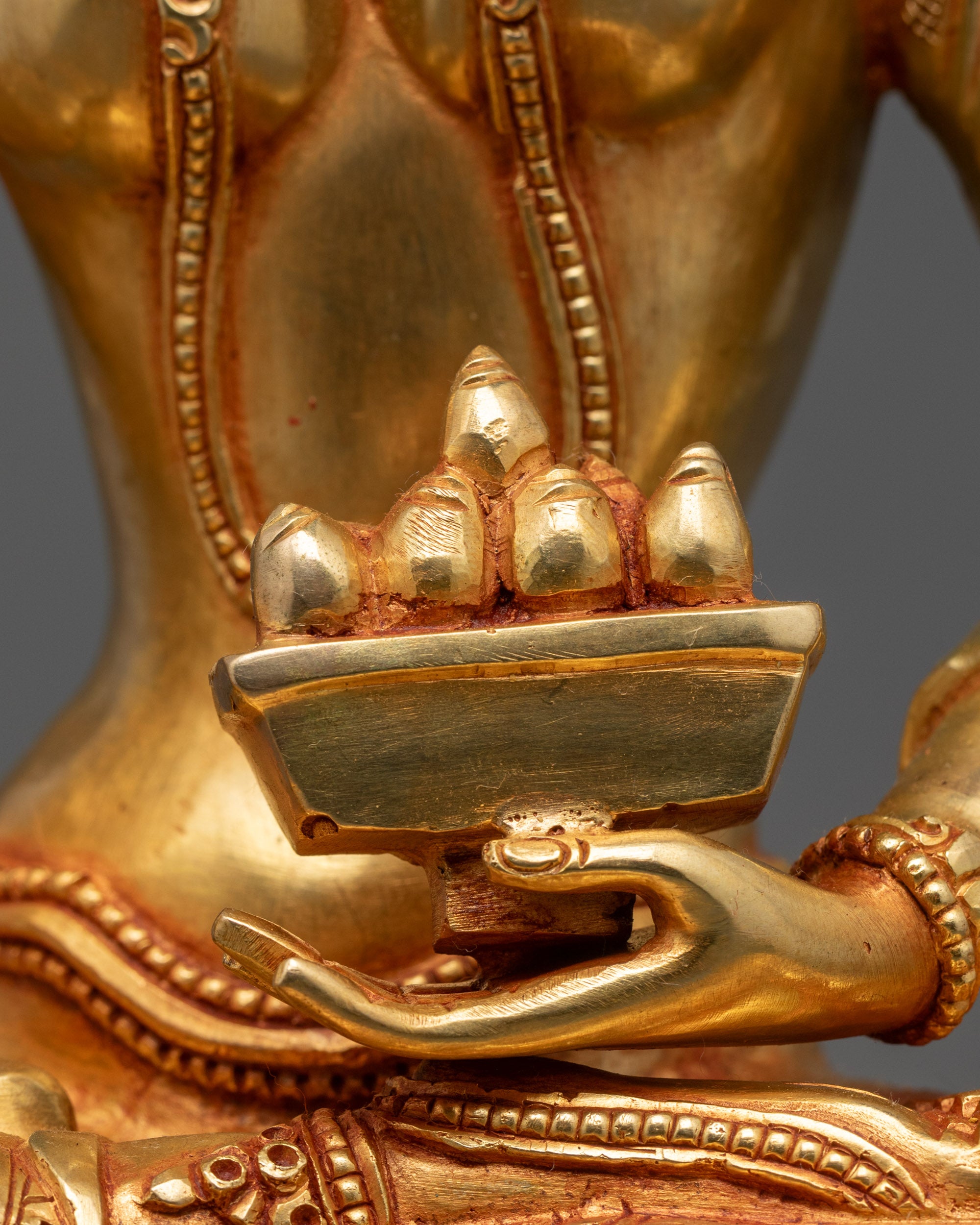 Gold-Gilded Ksitigarbha Statue | Traditional Buddhist Art from Nepal