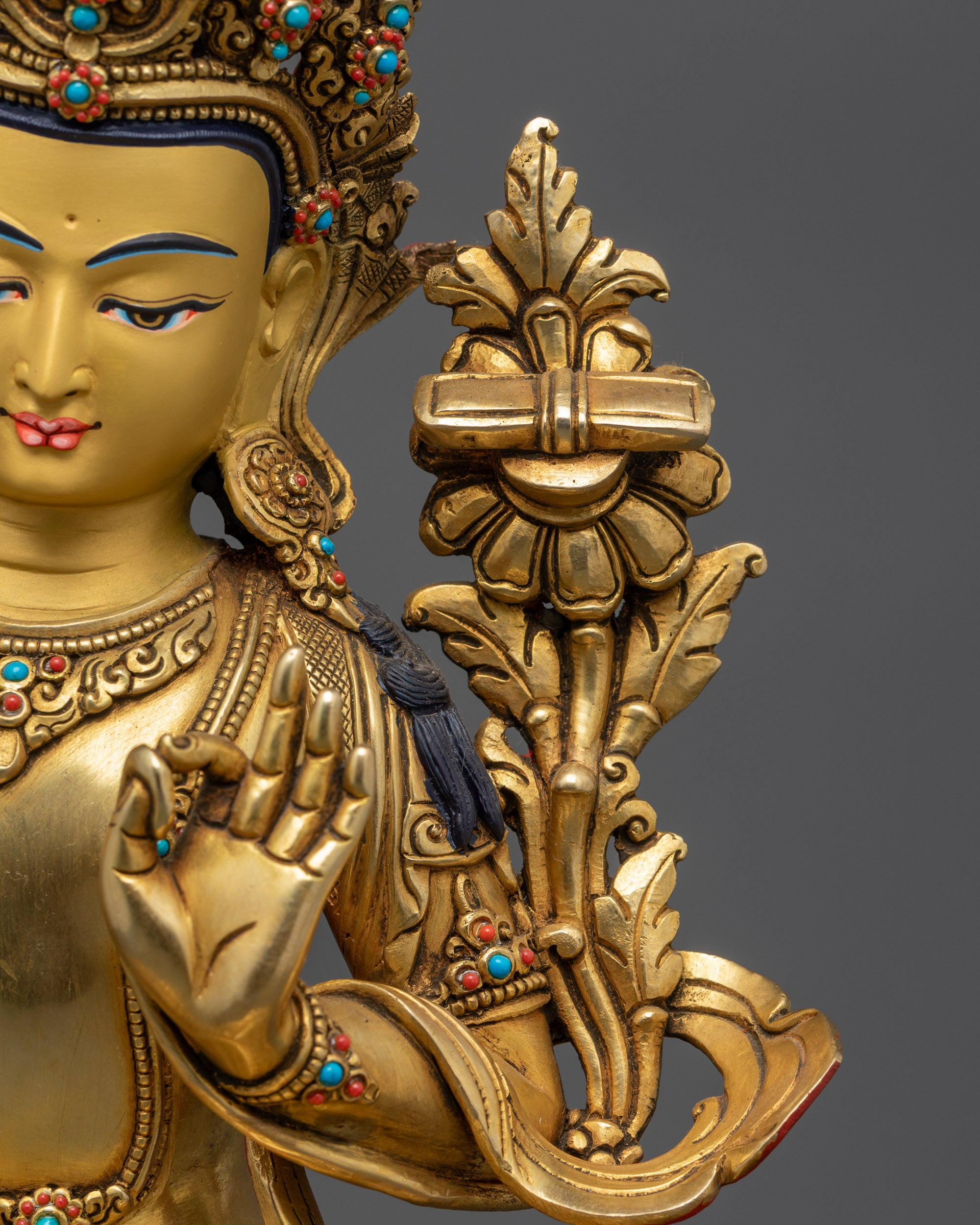 Exquisite Manjushri Statue | Traditional Wisdom Deity Sculpture