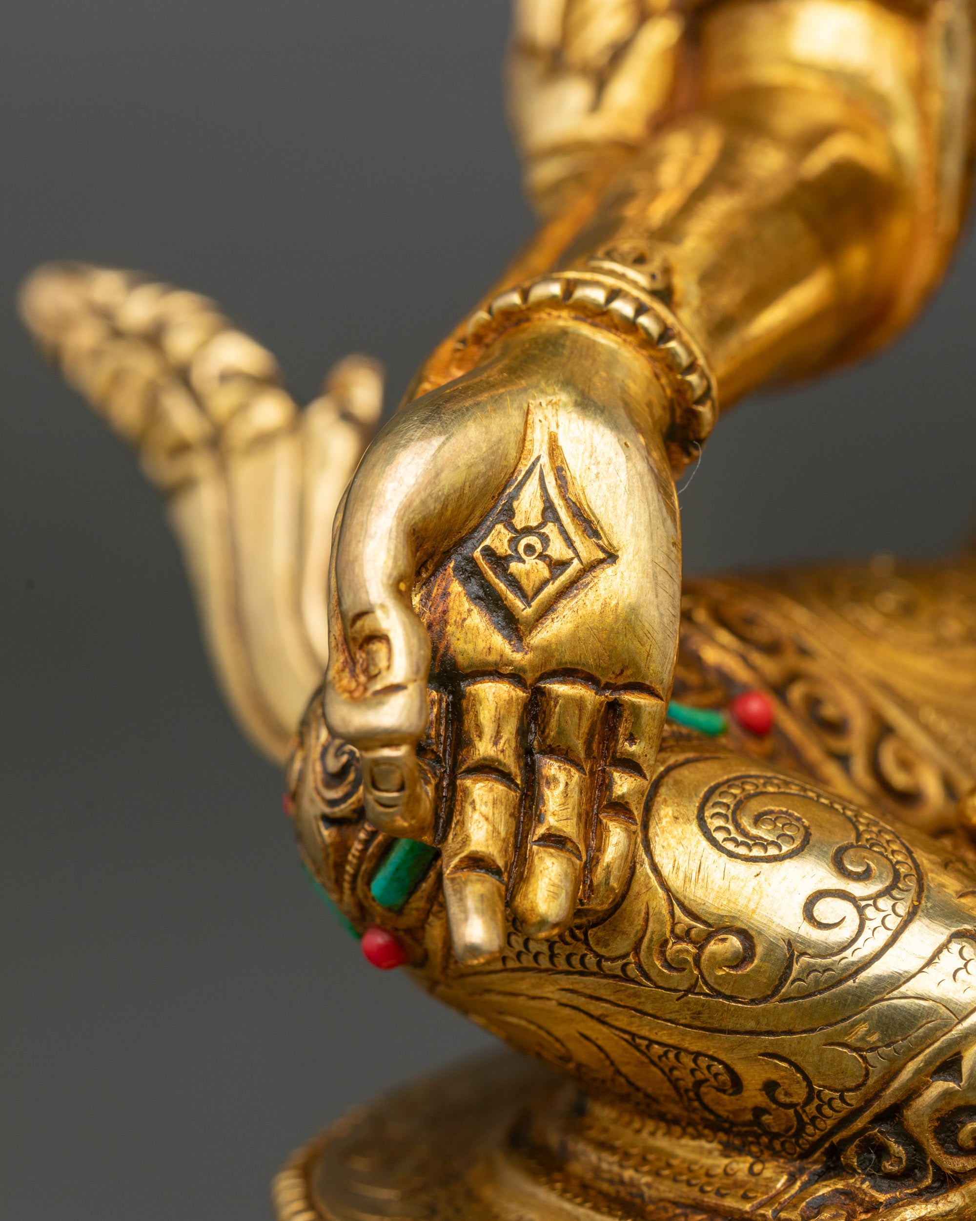 Goddess Green Tara - Nepalese Artisan Copper Sculpture