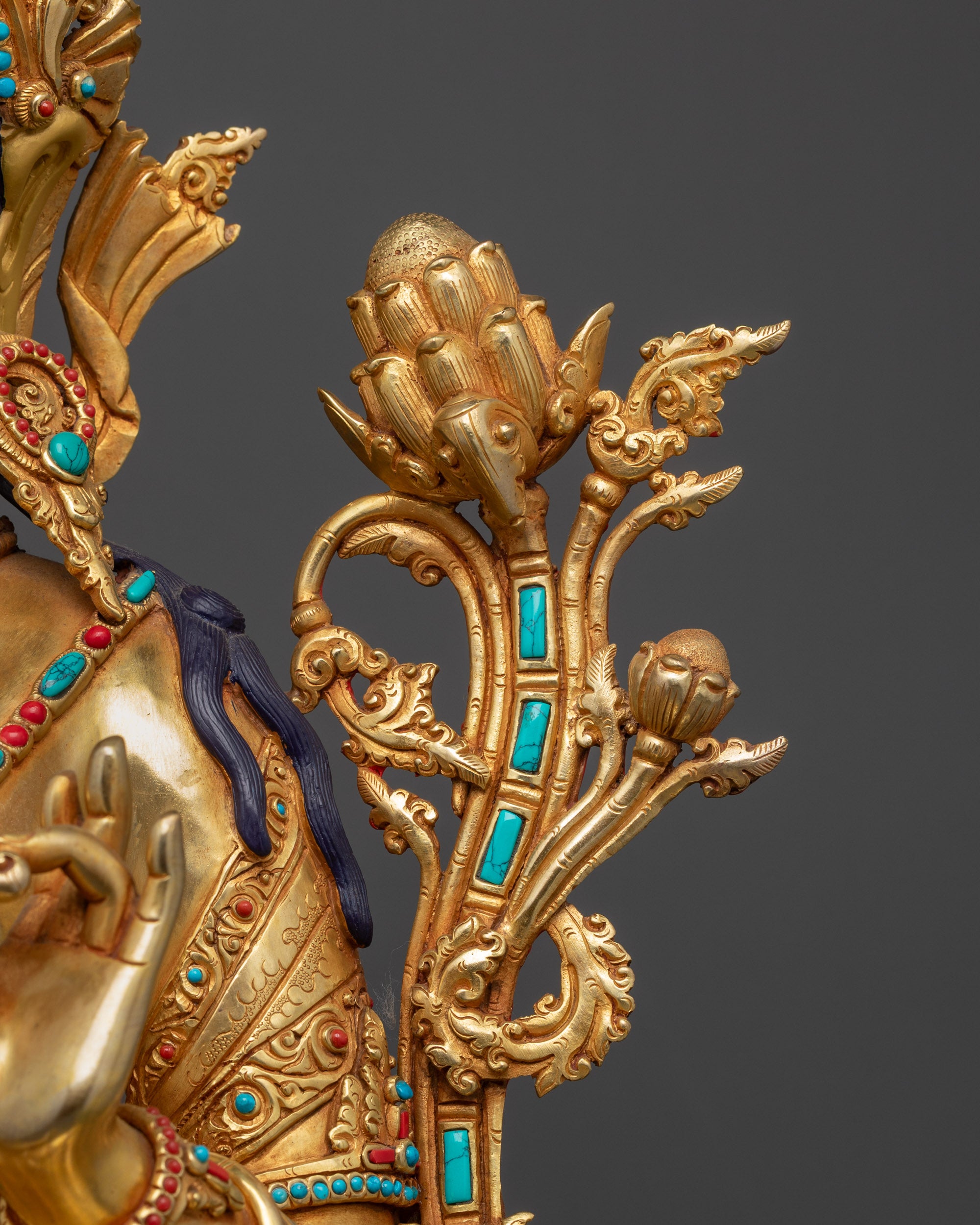 Buddhist Gold-Gilded Premium Green Tara Statue | Handicrafted in Nepal