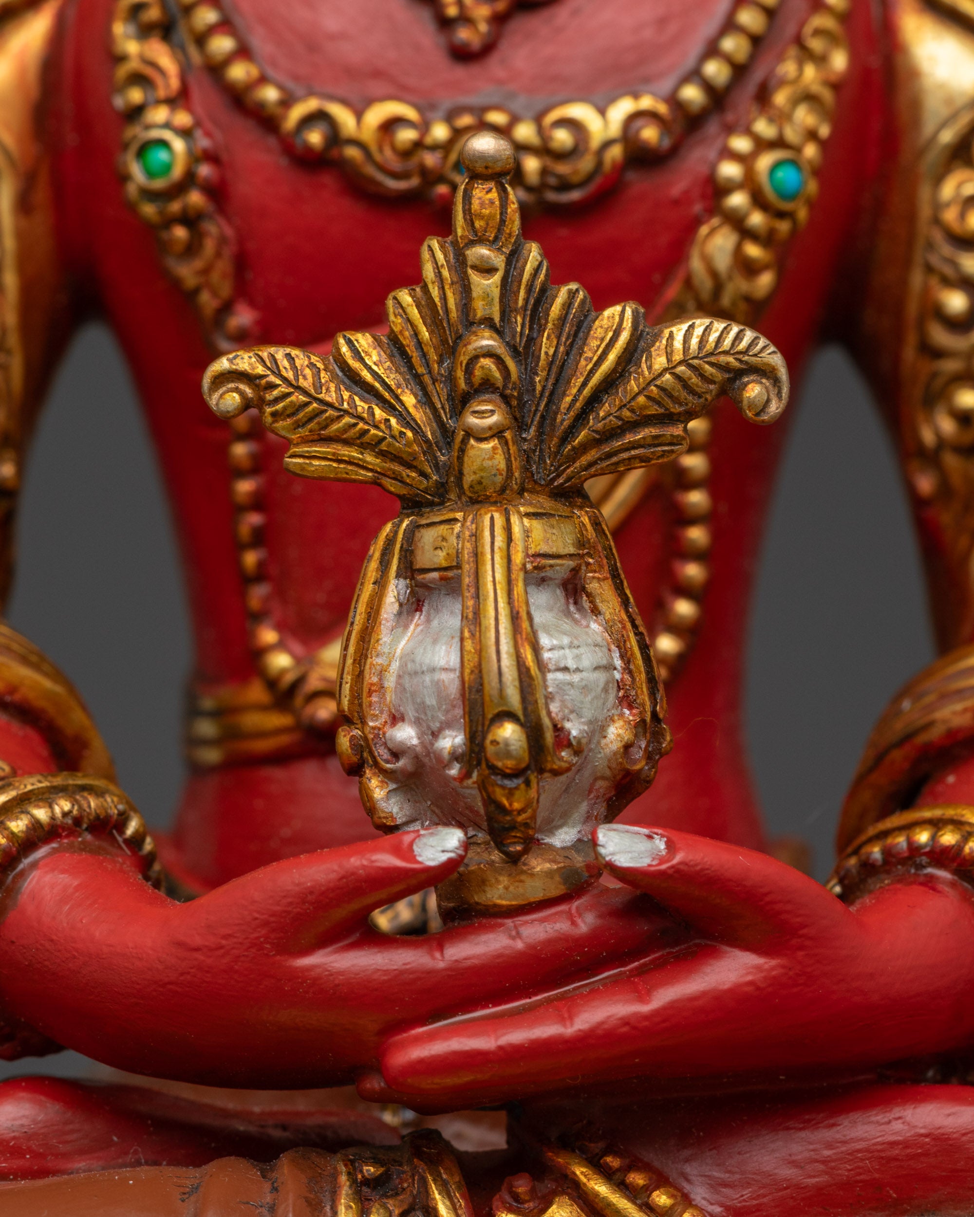 Red Amitayus Meditation Statue for Home Altar | Deity for Longevity