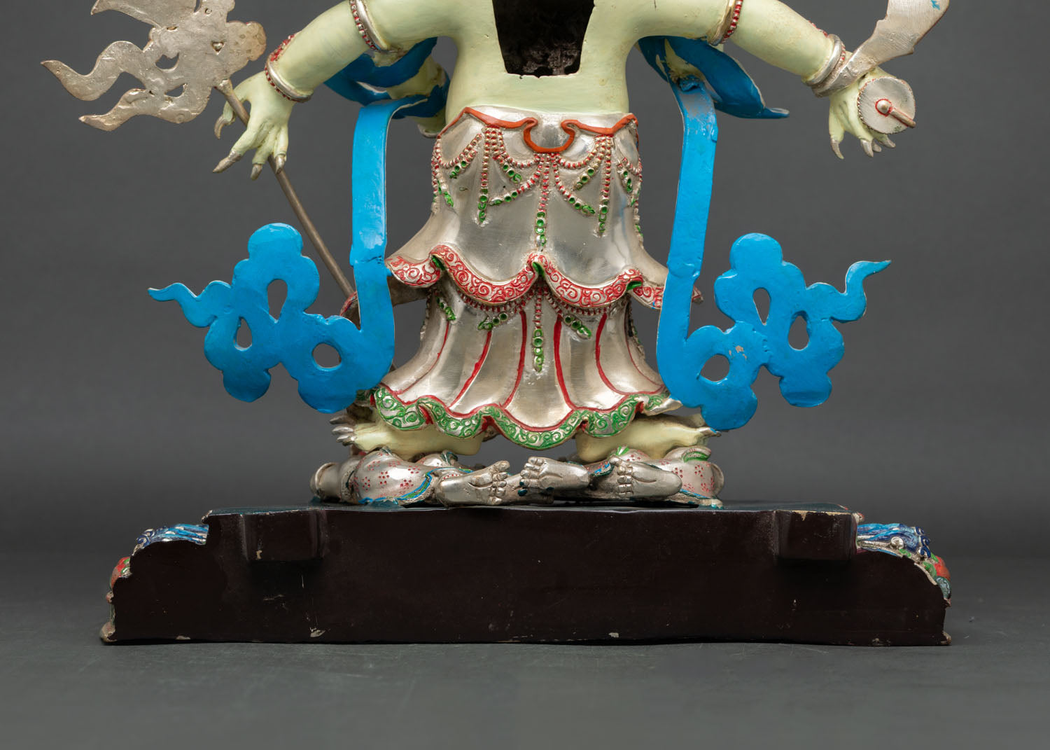 Hand-Painted White Mahakala Statue – Remover of Financial Obstacles