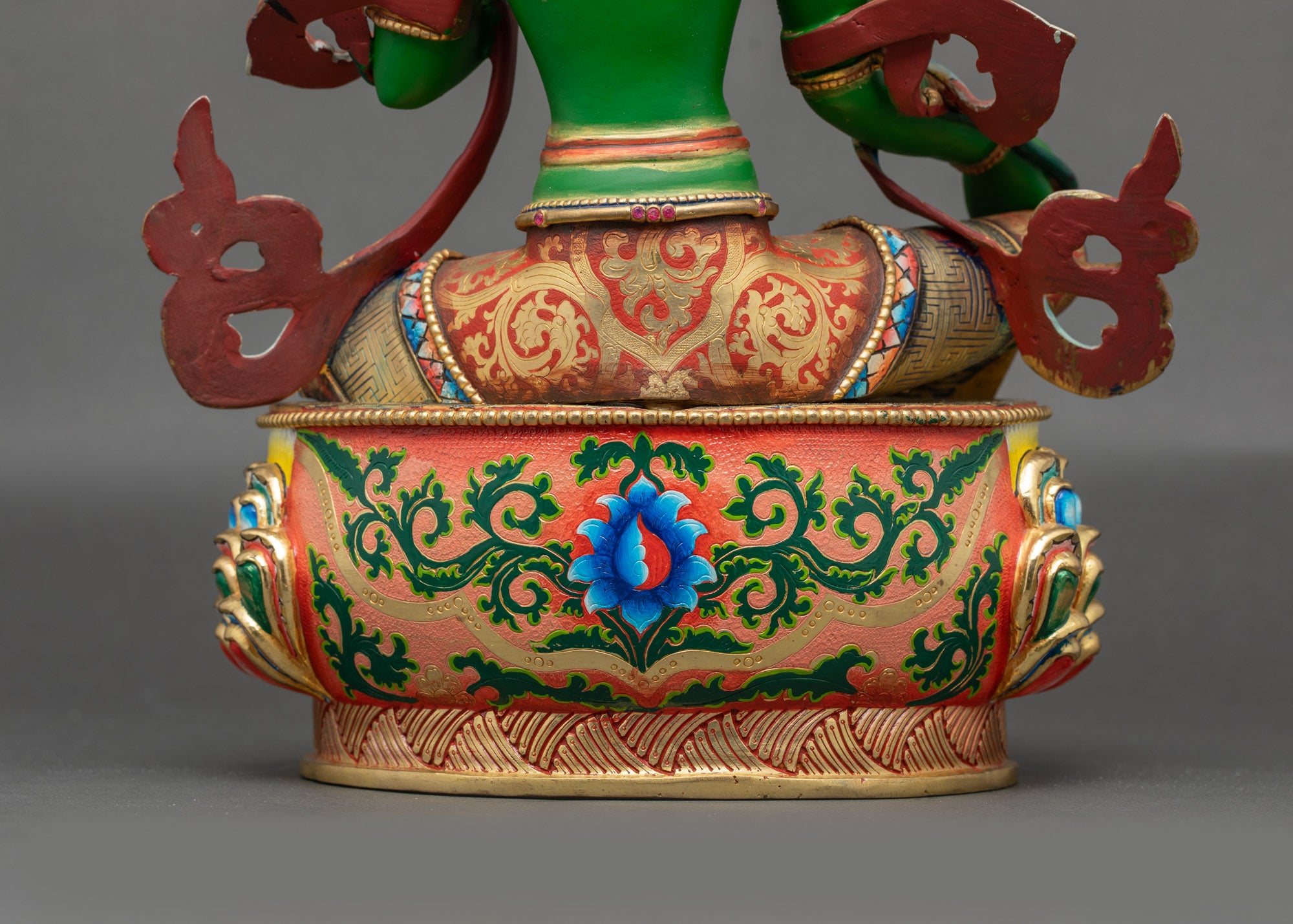 Handmade Green Tara Statue from Nepal | Lost Wax Cased Buddhist Idol