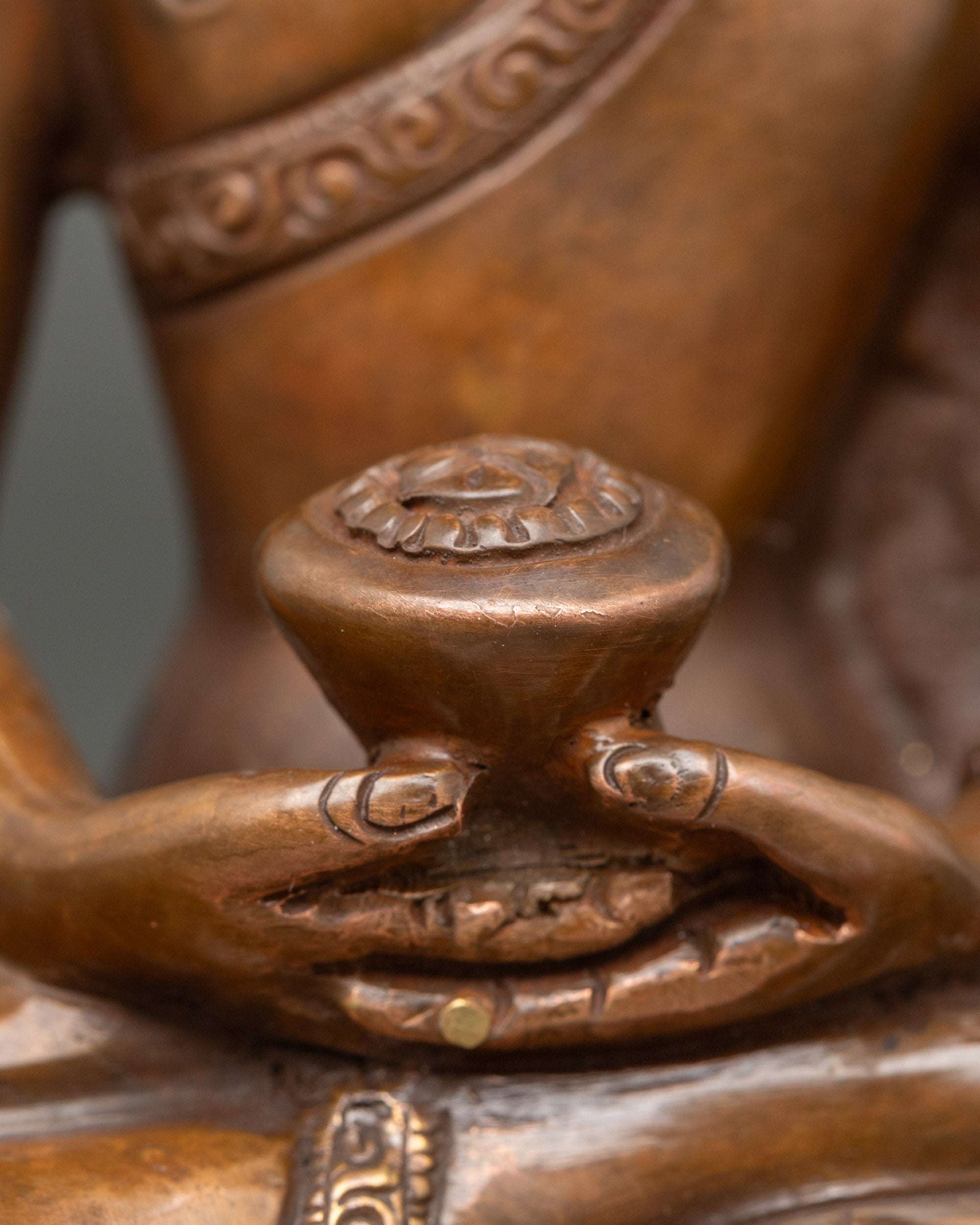 Amitabha Buddha Statue | Handcrafted Nepalese Copper and Gold Meditation Sculpture