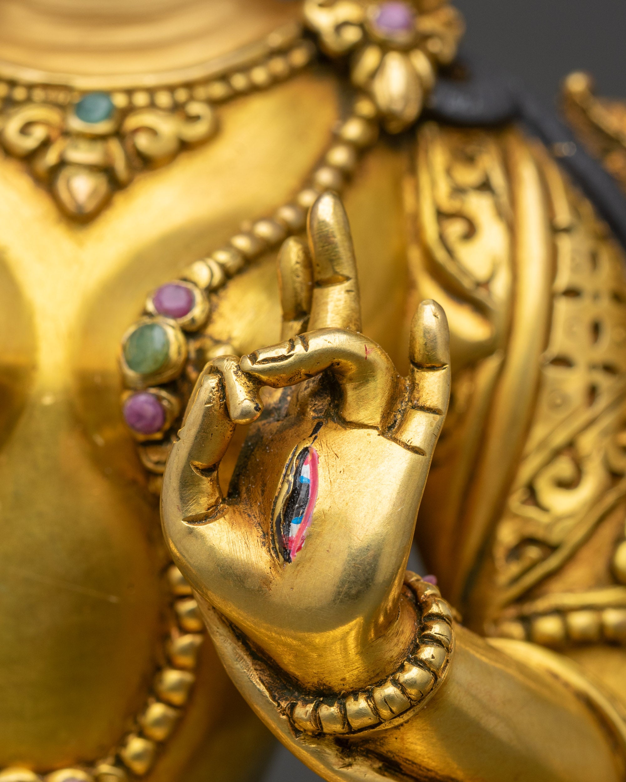 Seven Eyed White Tara Statue for Longevity & Spiritual Protection