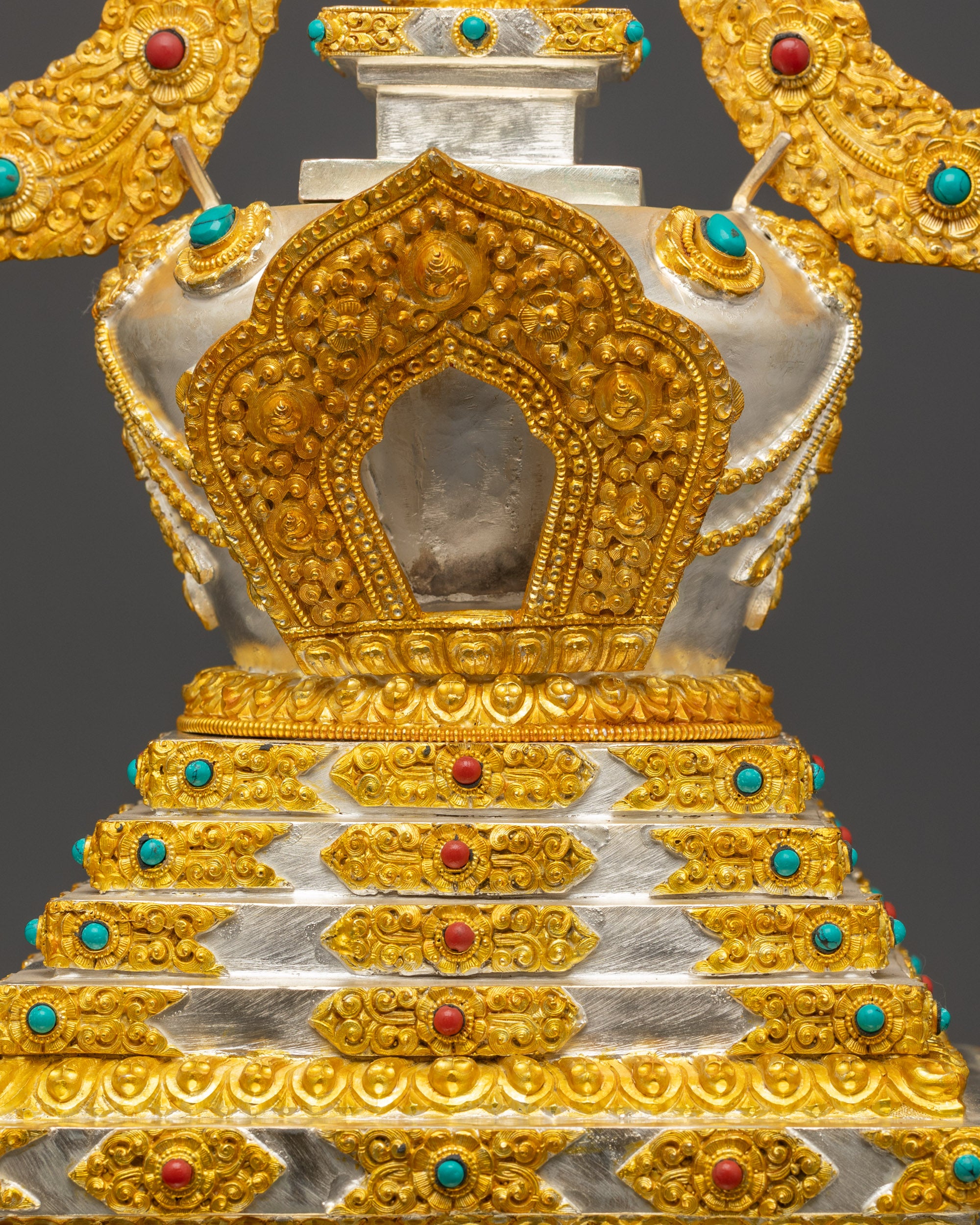 24K Gold-Plated Stupa | Sacred Buddhist Chorten Handmade in Nepal