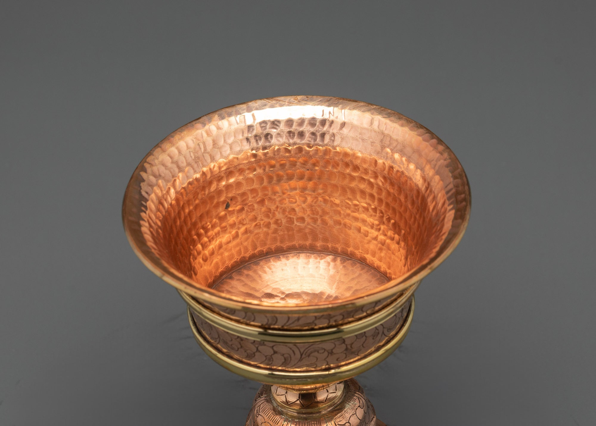 Handcrafted Copper Butter Lamp | Tibetan Buddhist Offering Light Nepal