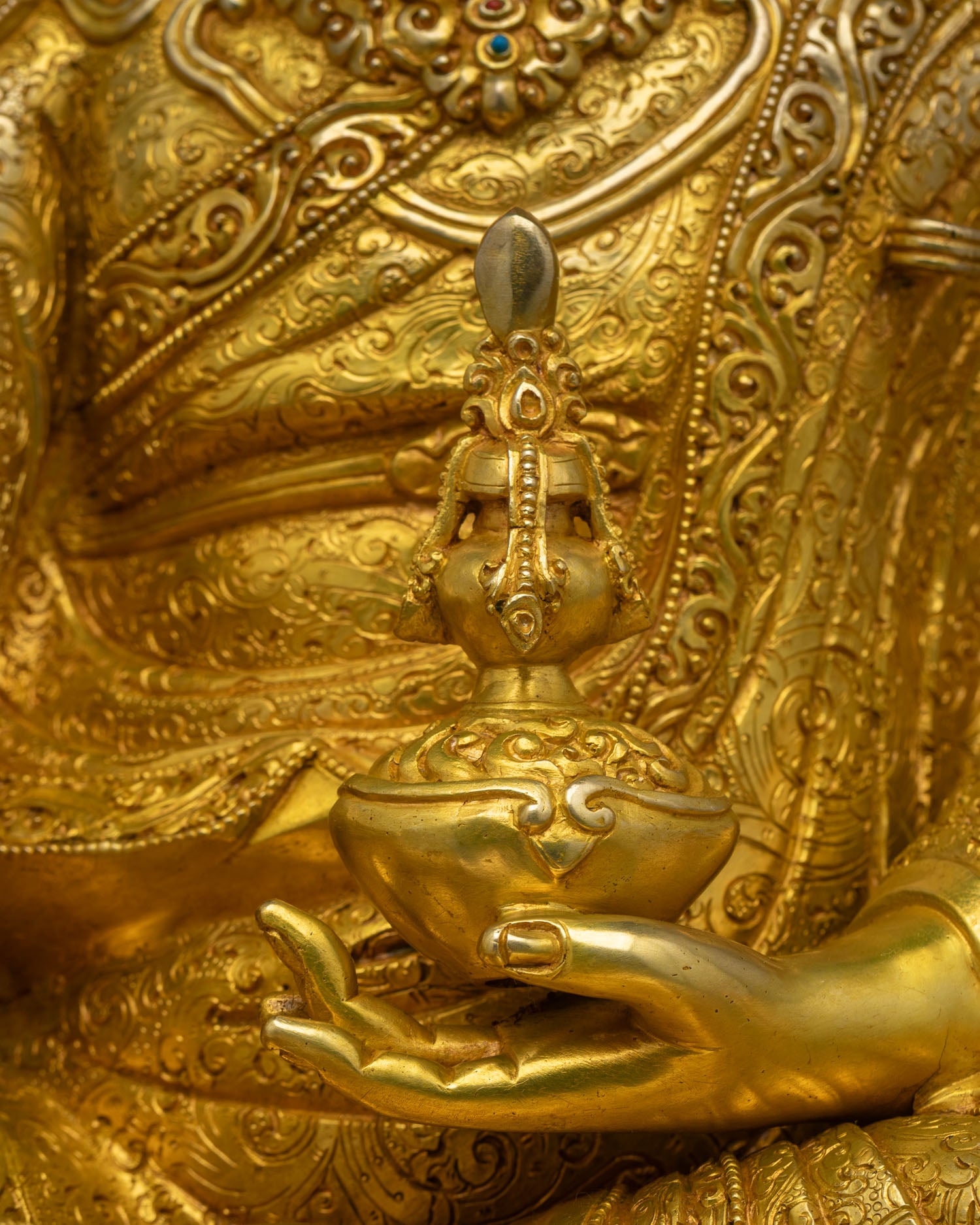 Exquisite Large Guru Rinpoche Statue | Fine Newari Craftsmanship