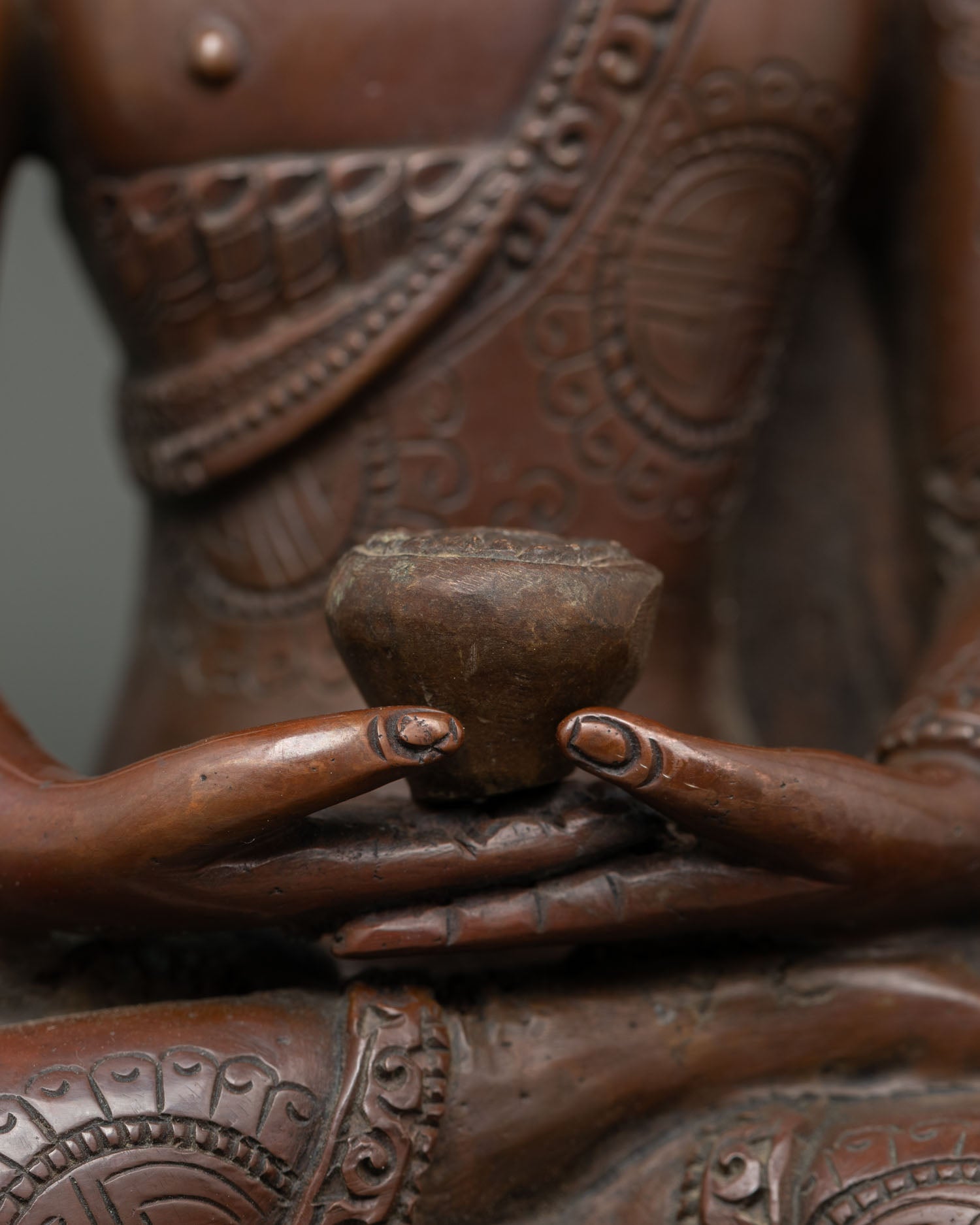 Amitabha Buddha Statue | Oxidized Copper Art from Nepal