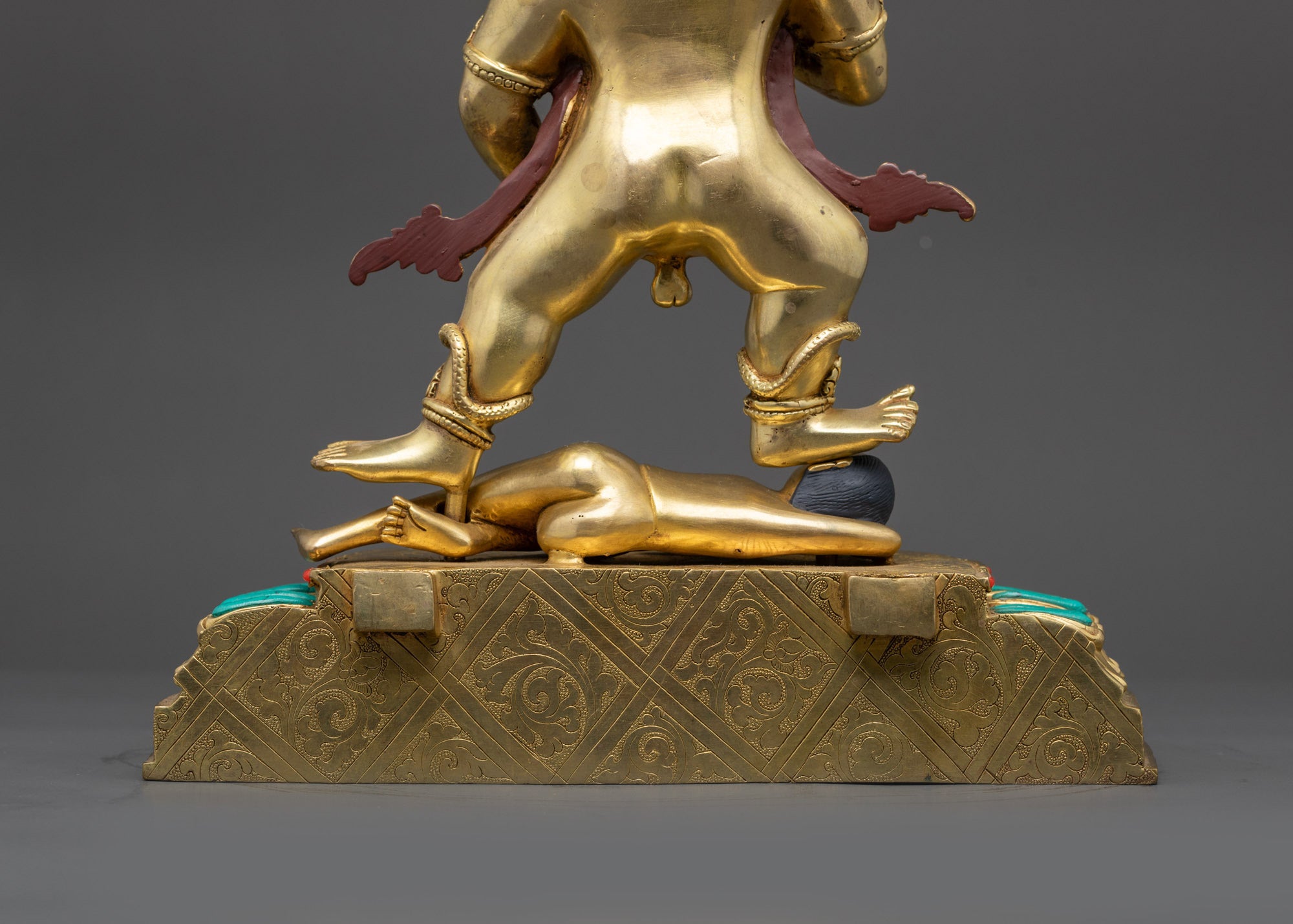 Exquisite 24K Gold-Gilded Black Dzambhala Statue | Deity of Wealth