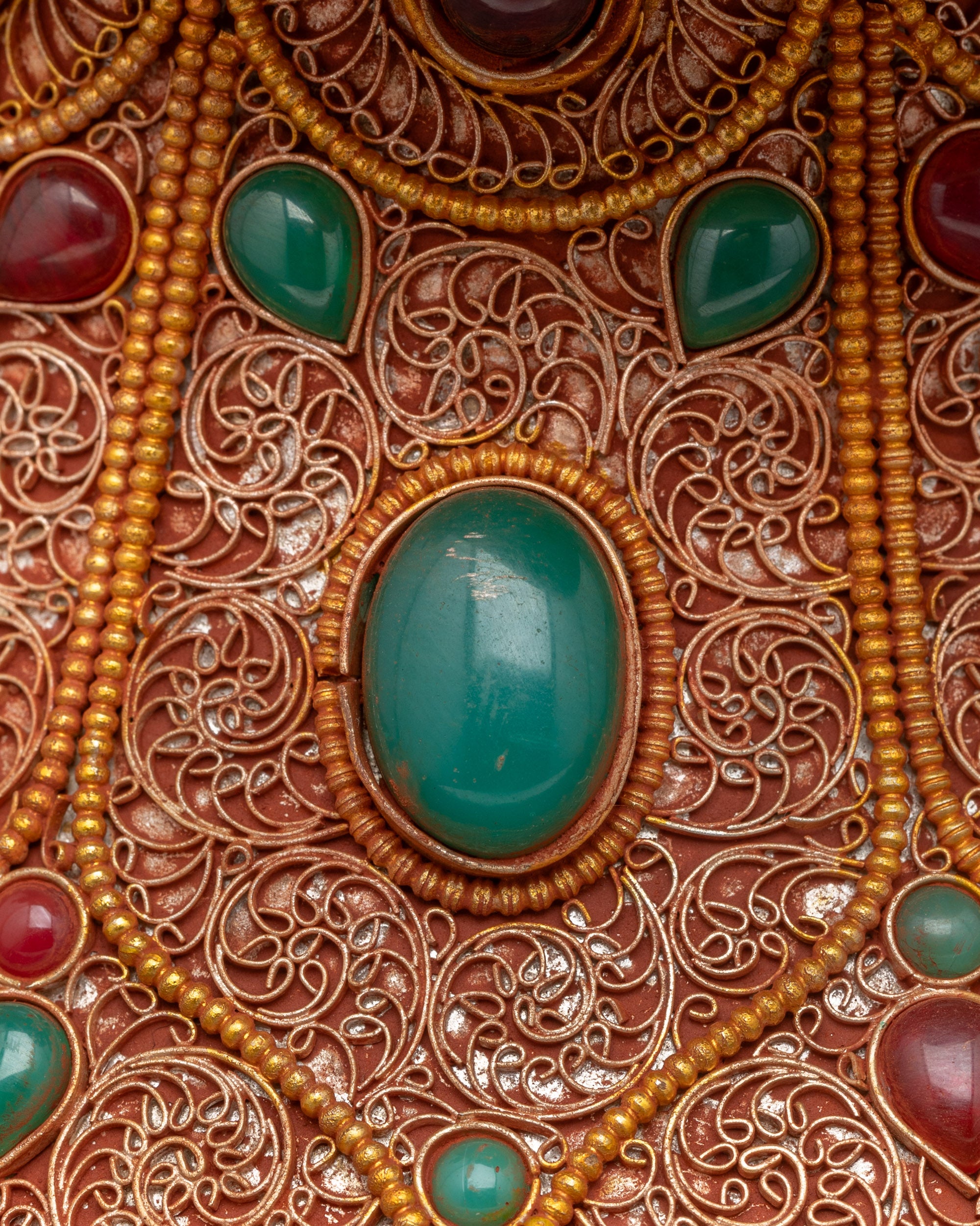 Jeweled Skull Head | Handmade Decor Himalayan Ritual Art Nepal