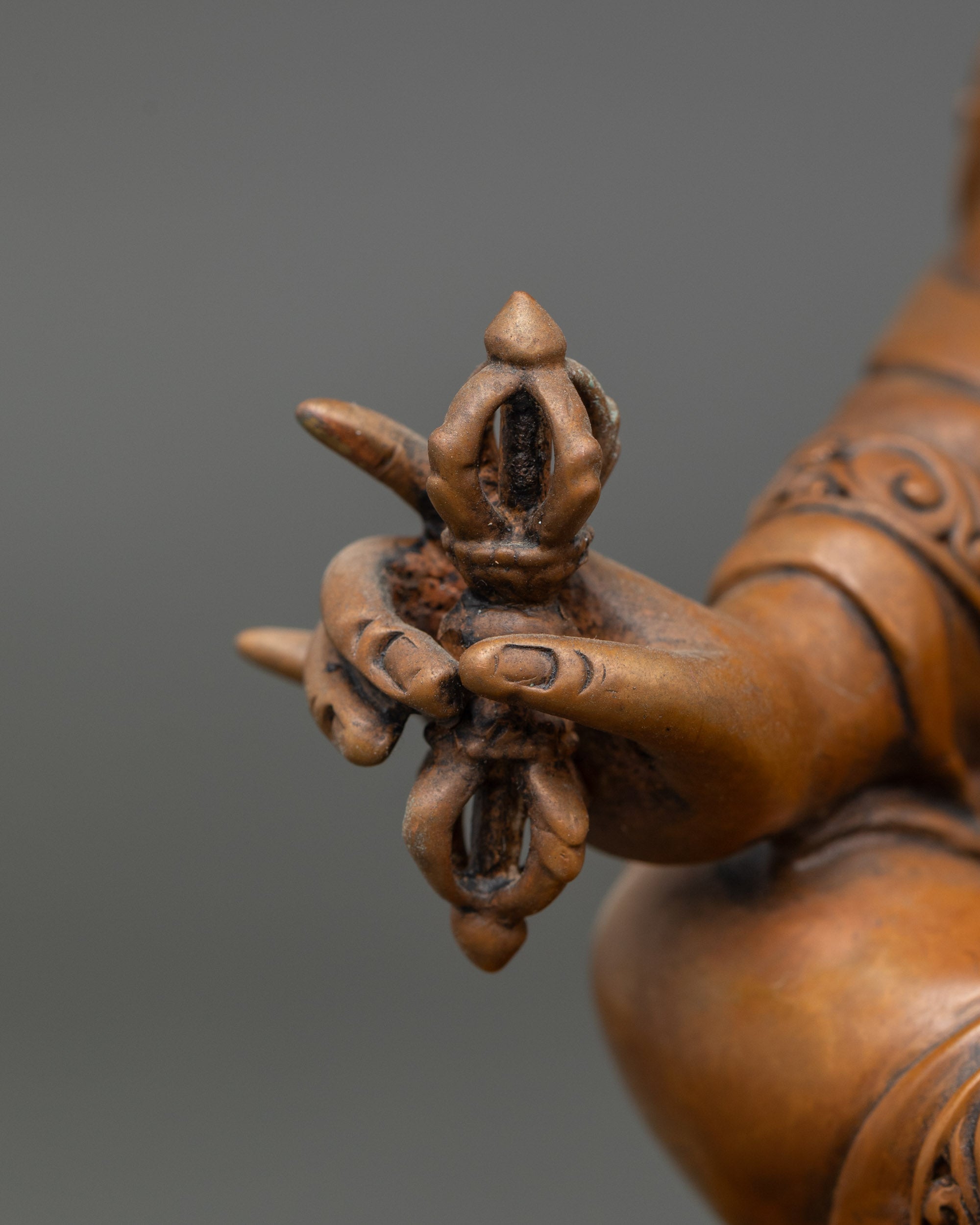 Guru Rinpoche Statue | Artisan-Made Oxidized Copper Sculpture