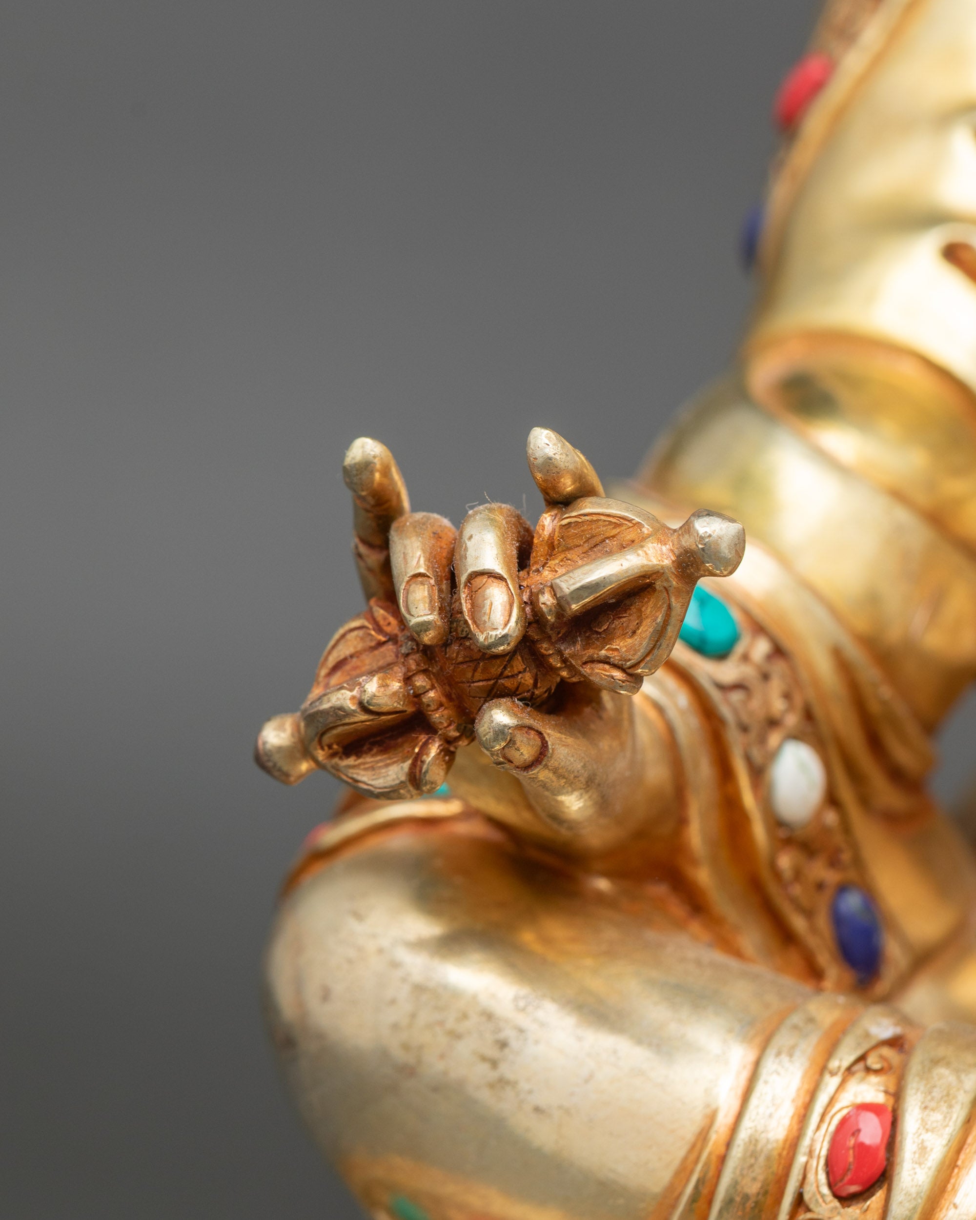 Handmade Guru Rinpoche Statue | Tibetan Buddhist Decor