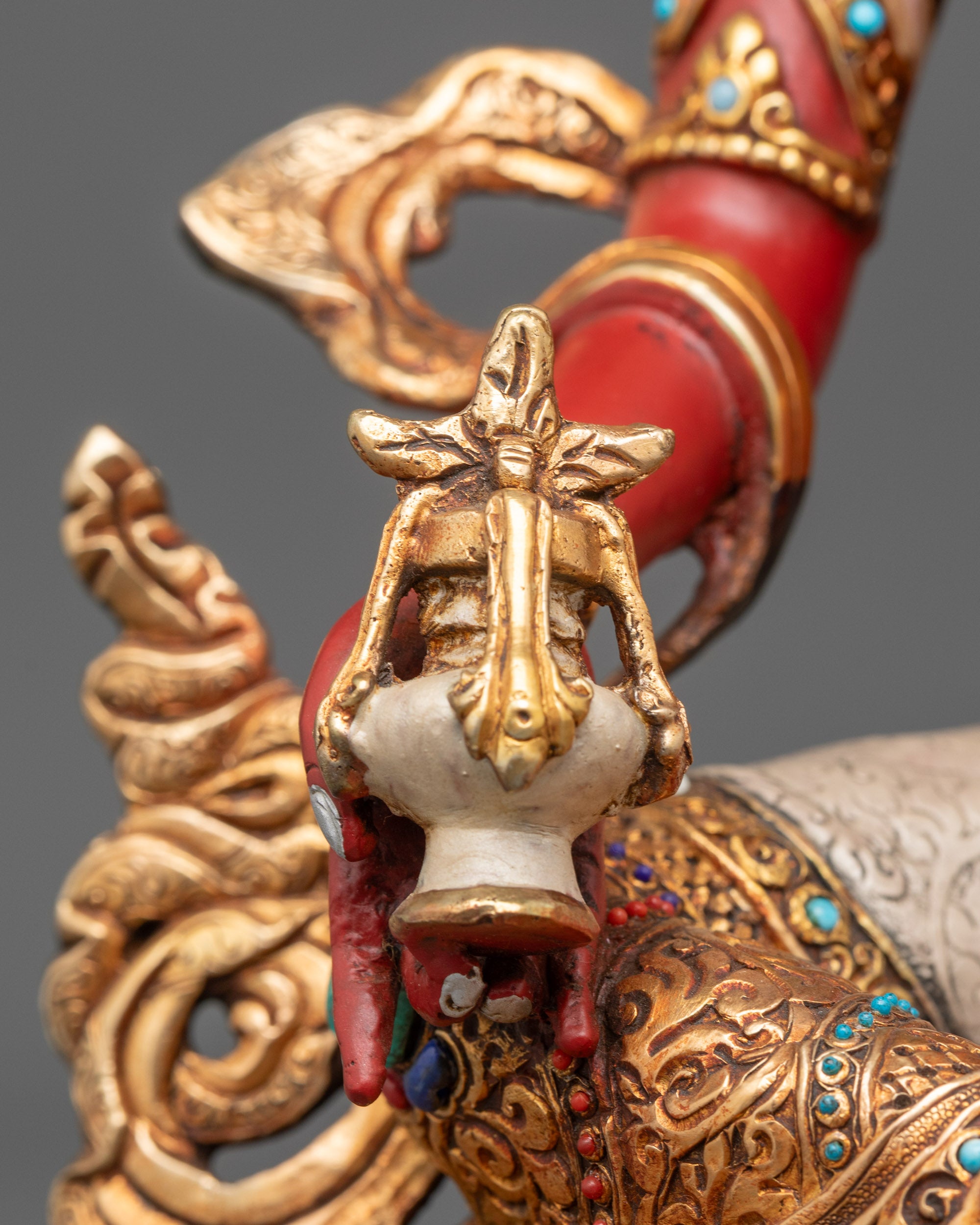 Red Tara Meditation Statue | Nepalese Sculpture for Spiritual Blessing