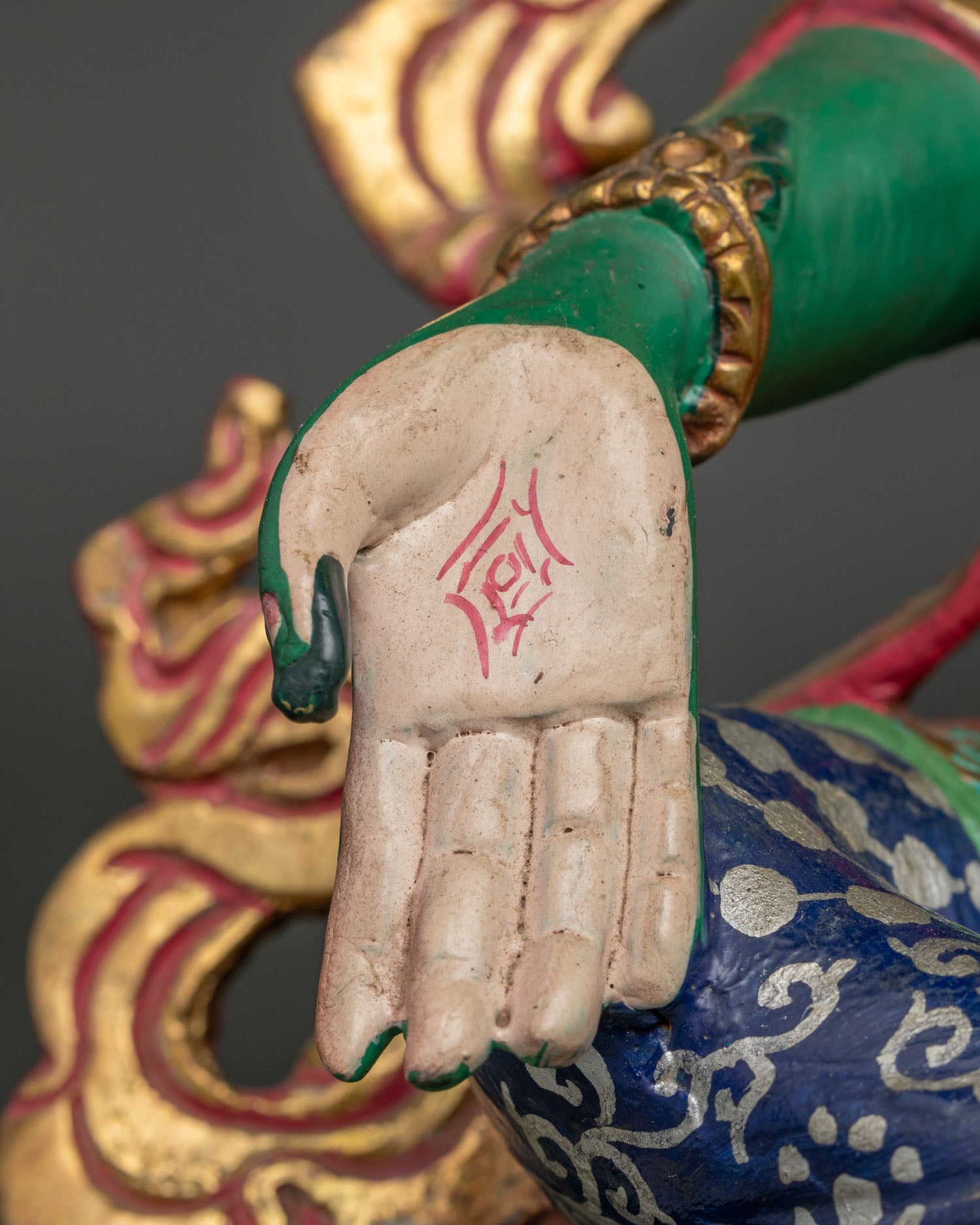 Green Tara Statue | Hand-Painted Tibetan Buddhist Figurine