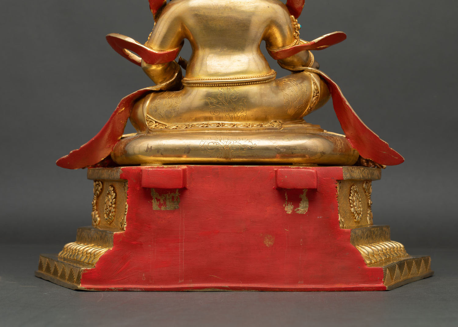 Dzambhala Sculpture on Ornate Throne | Sacred Nepalese Art