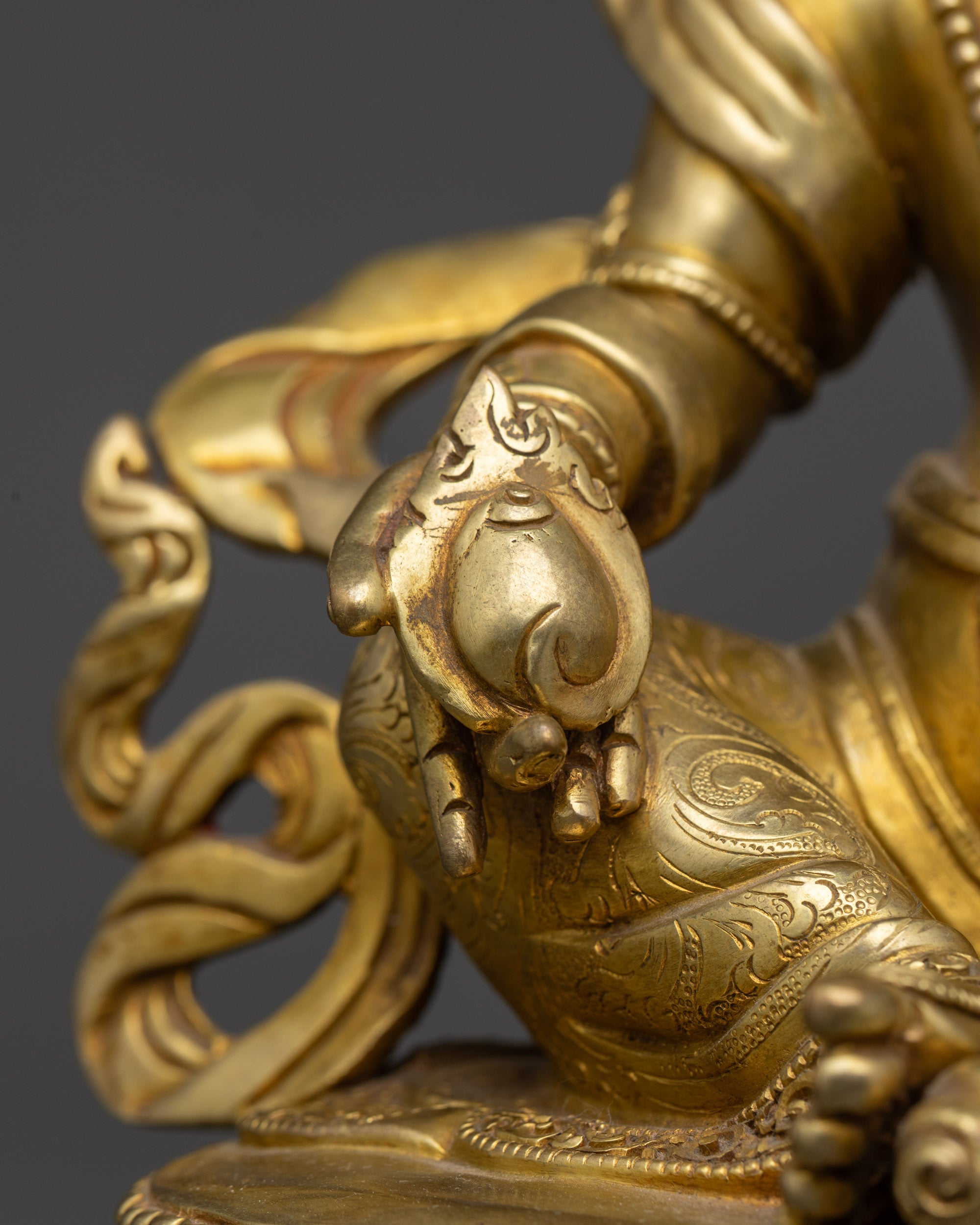 Embrace Abundance with Gold-Gilded Dzambhala Statue | Wealth God Idol