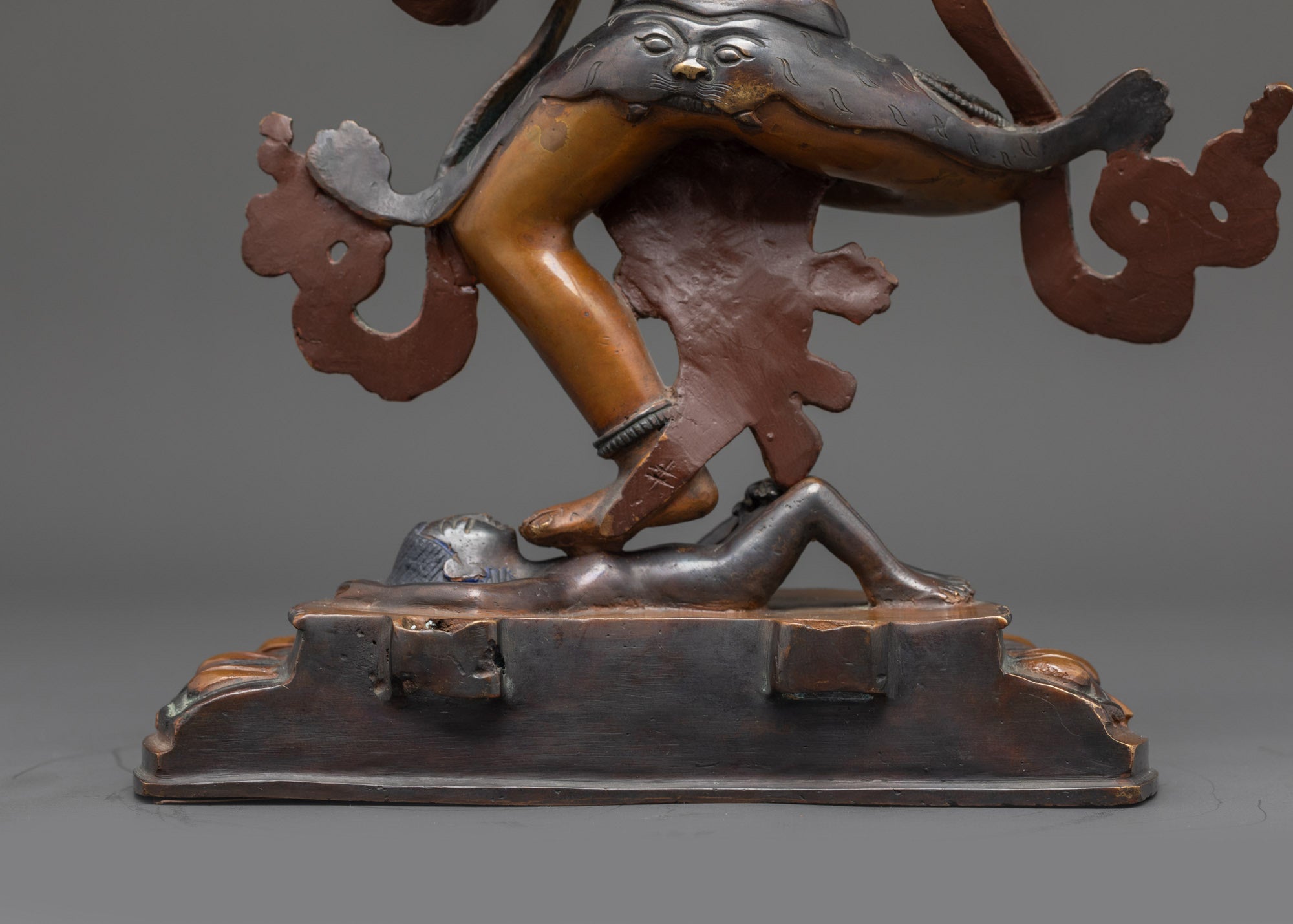 Oxidized Statue of Simha Mukha | Fierce Lion-Headed Protector for Altar