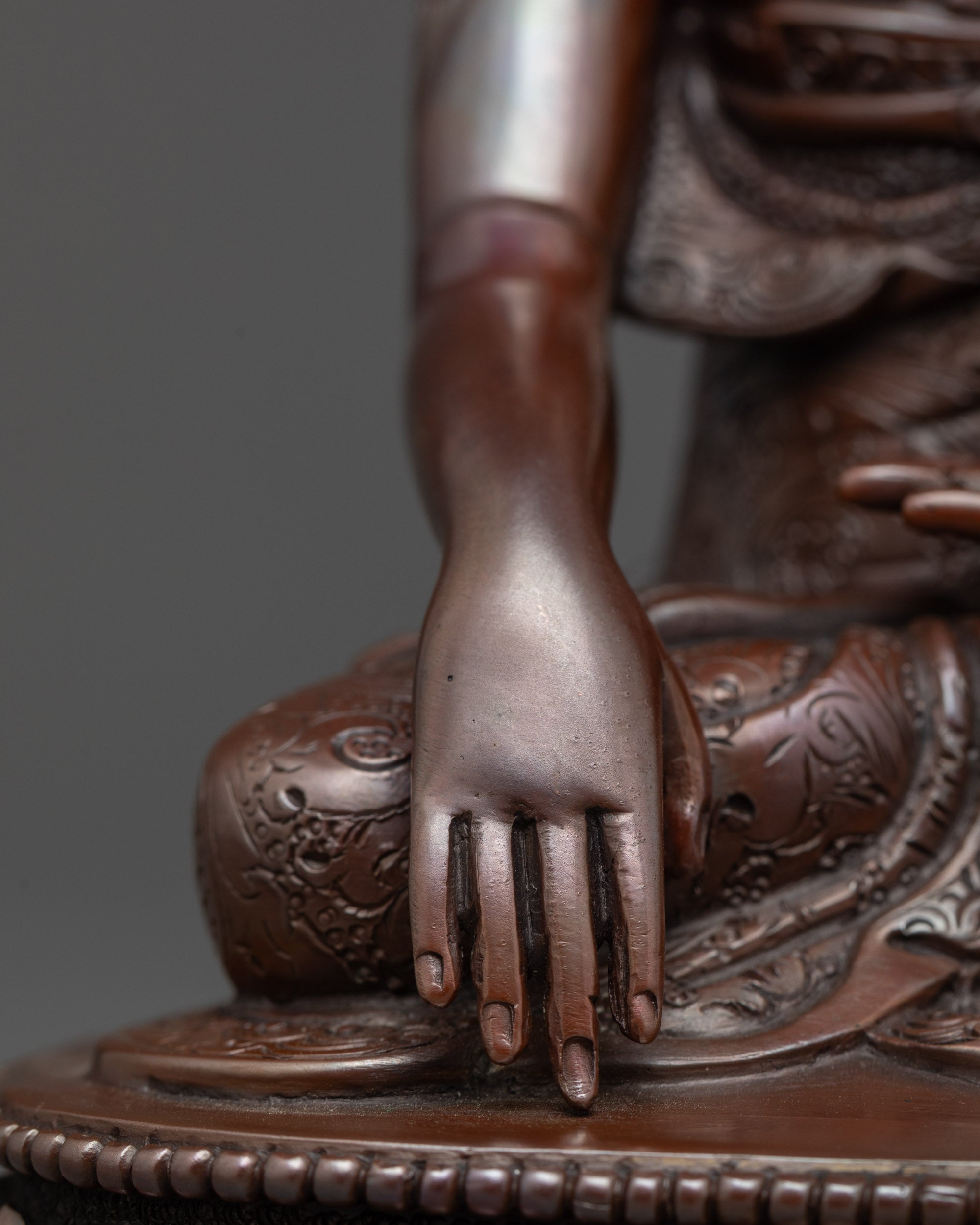 Oxidized Buddha Mitrugpa Statue | Buddhist Sculpture from Nepal