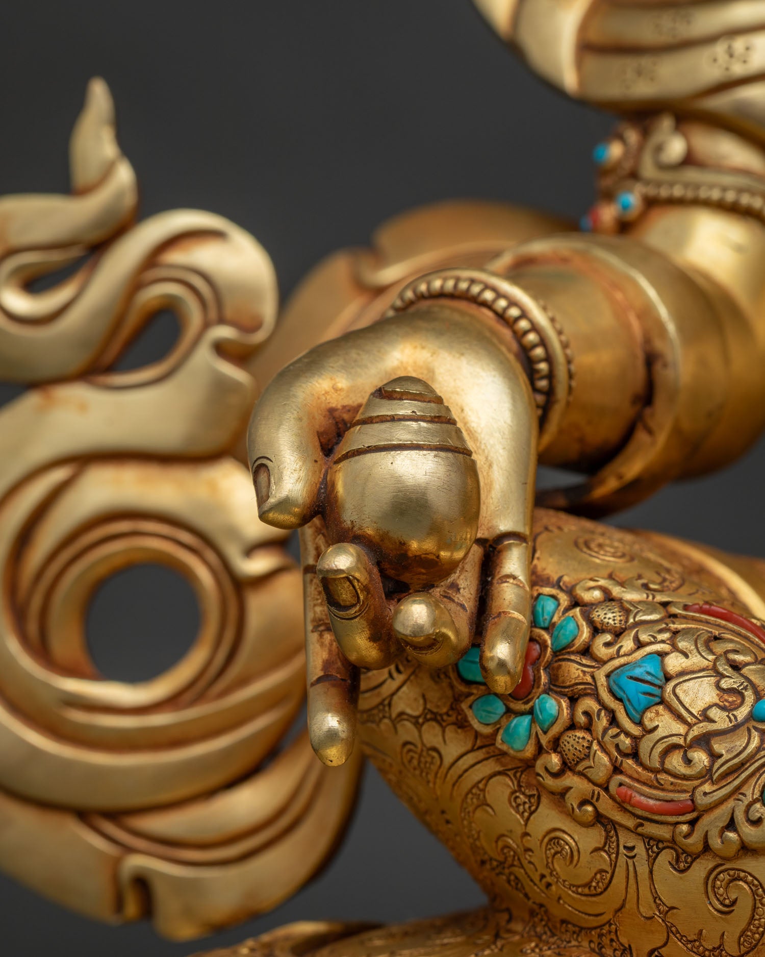 Dzambhala Statue | Wealth Manifesting Buddhist Figurine from Nepal