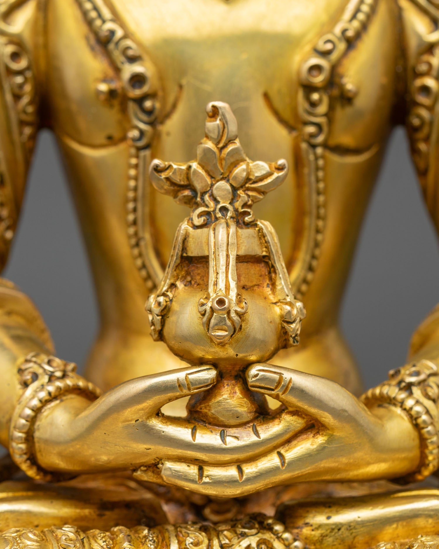 Amitayus Statue | Pure Gold Copper Sculpture