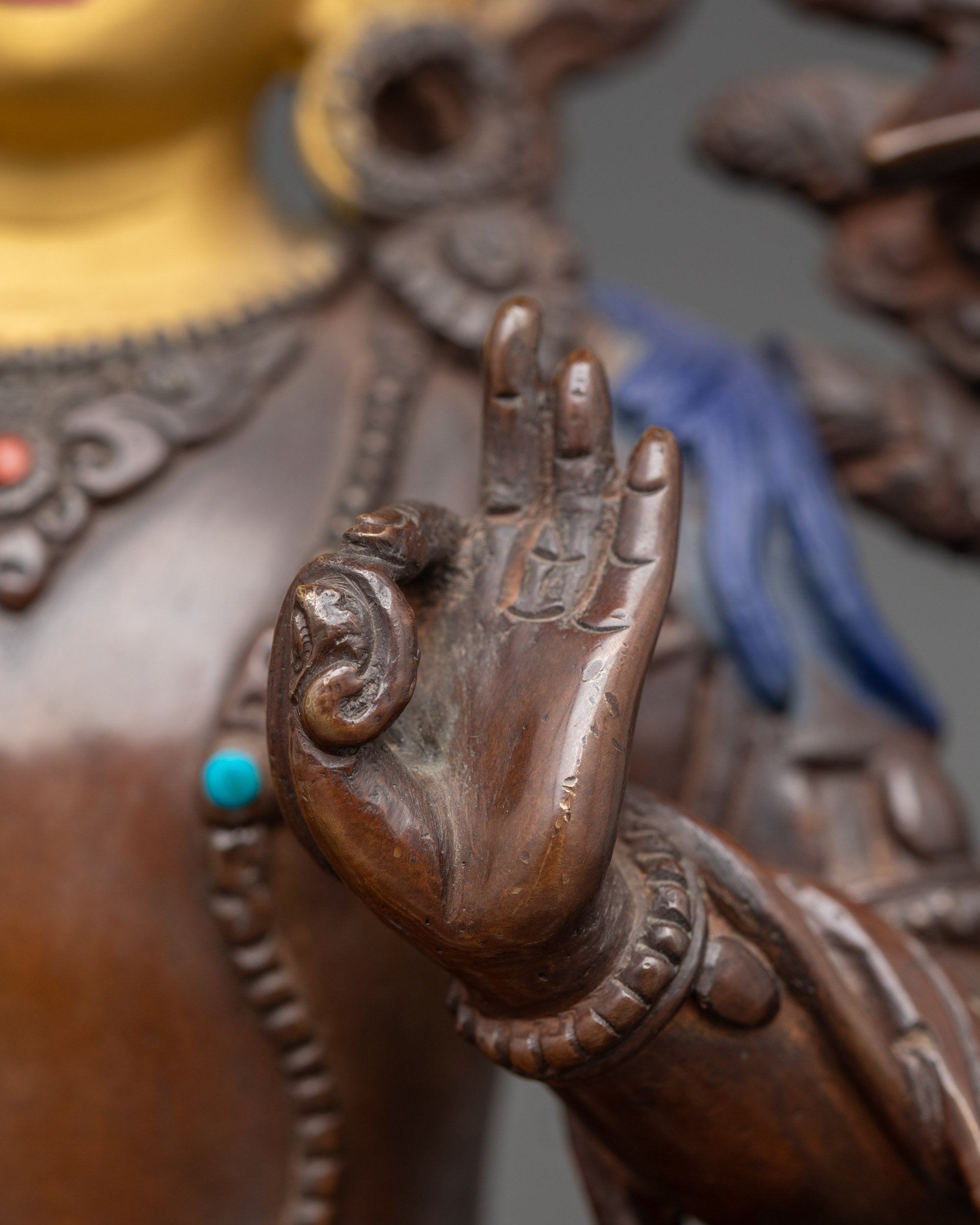 Sacred Manjushri Statue | Oxidized Bodhisattva of Wisdom from Nepal
