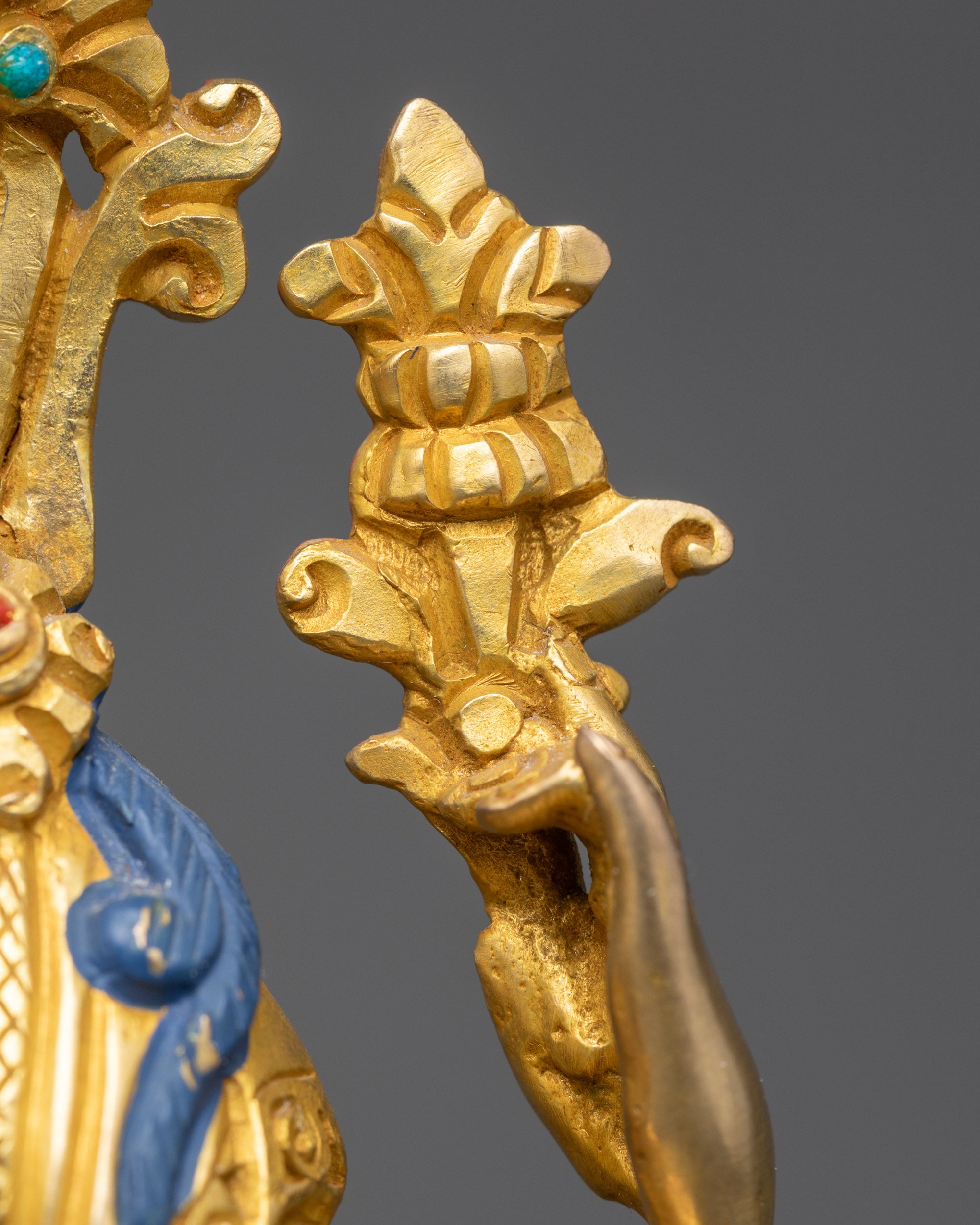 24K Gold Gilded Chenrezig Statue from Nepal | Compassionate Deity