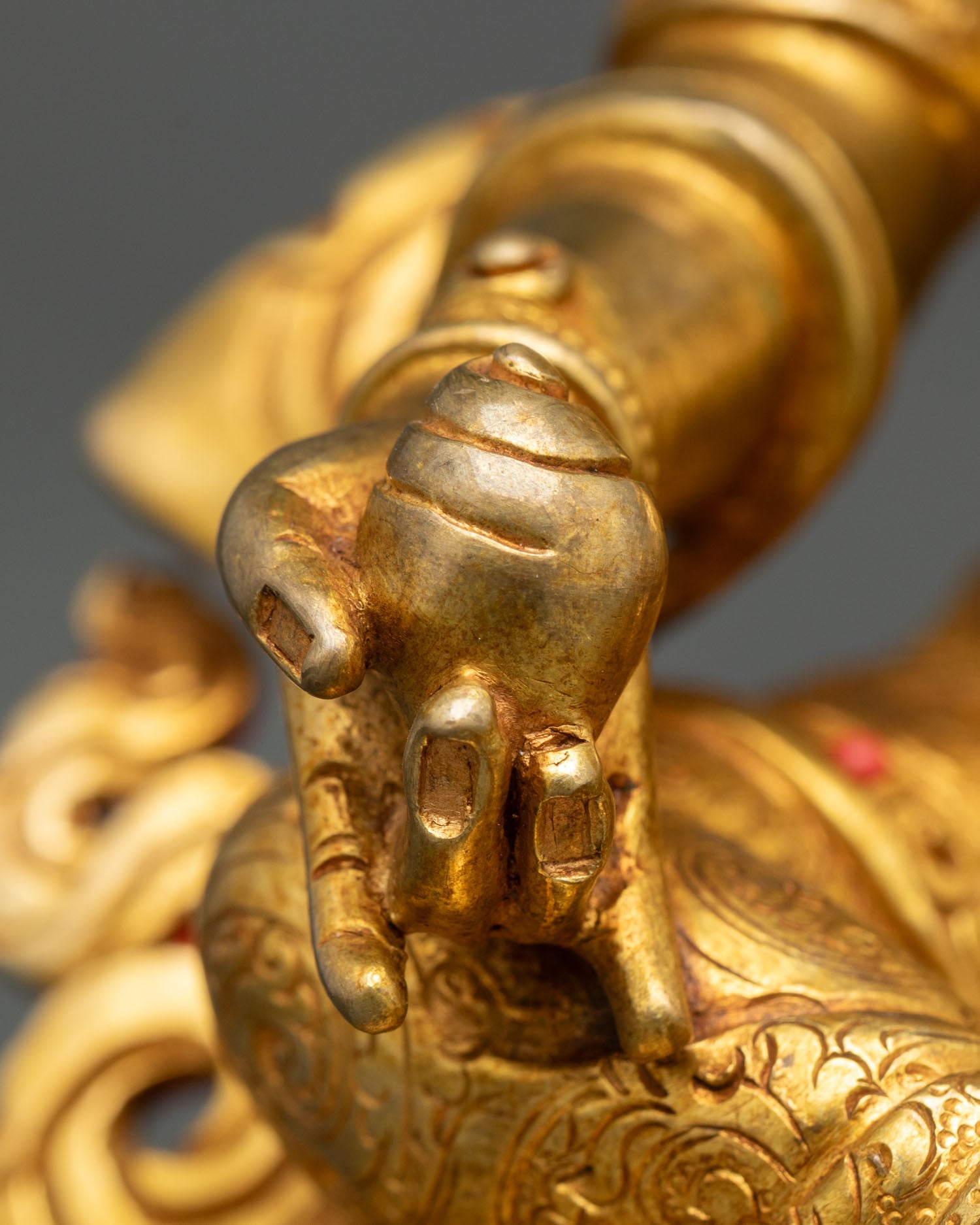 Dzambhala Statue - 24K Gold Gilded Copper Artwork