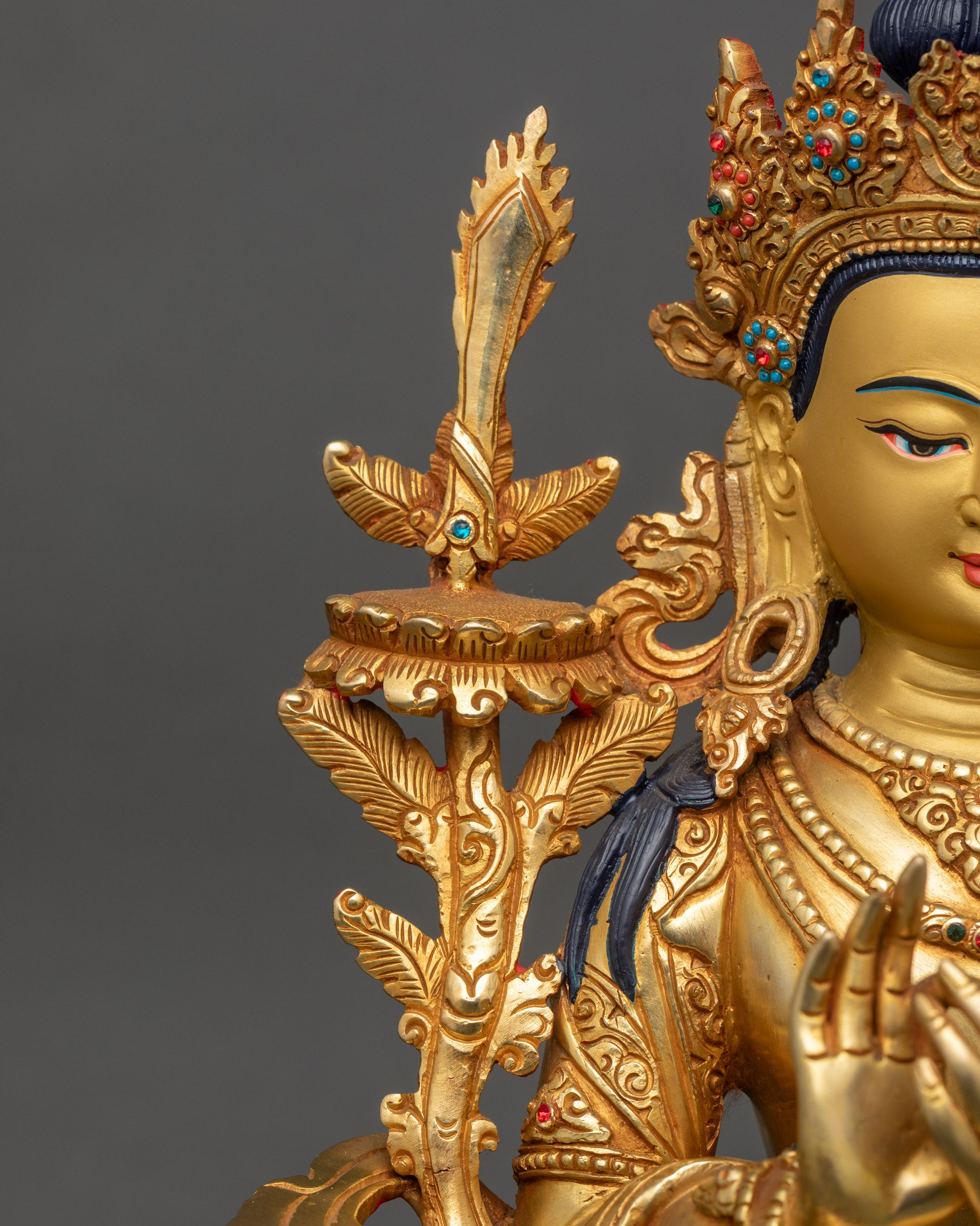 Himalayan Manjushri | Traditional Bodhisattva Statue for Sacred Space