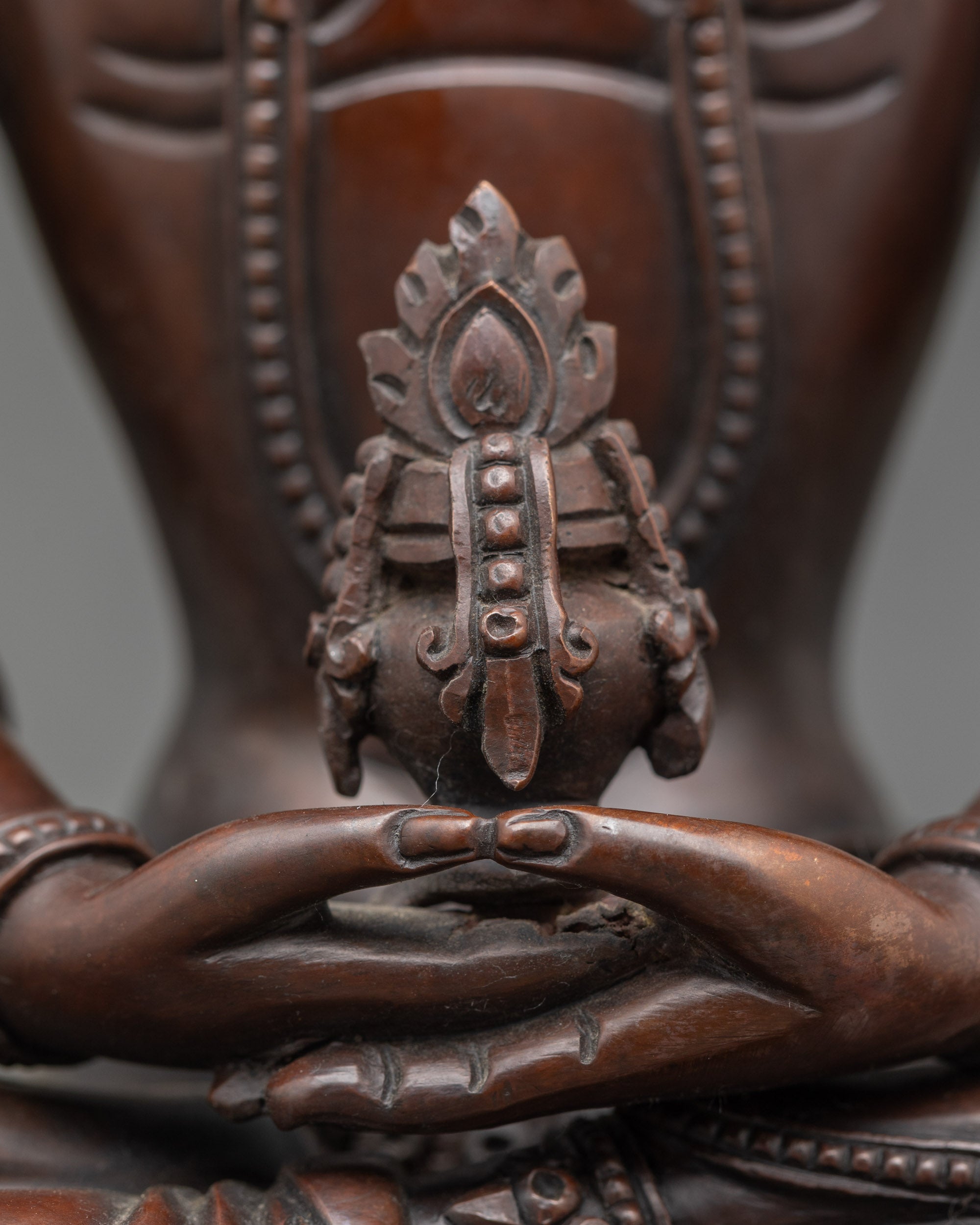 Amitayus Statue | Handcrafted Oxidized Nepalese Buddhist Copper Idol