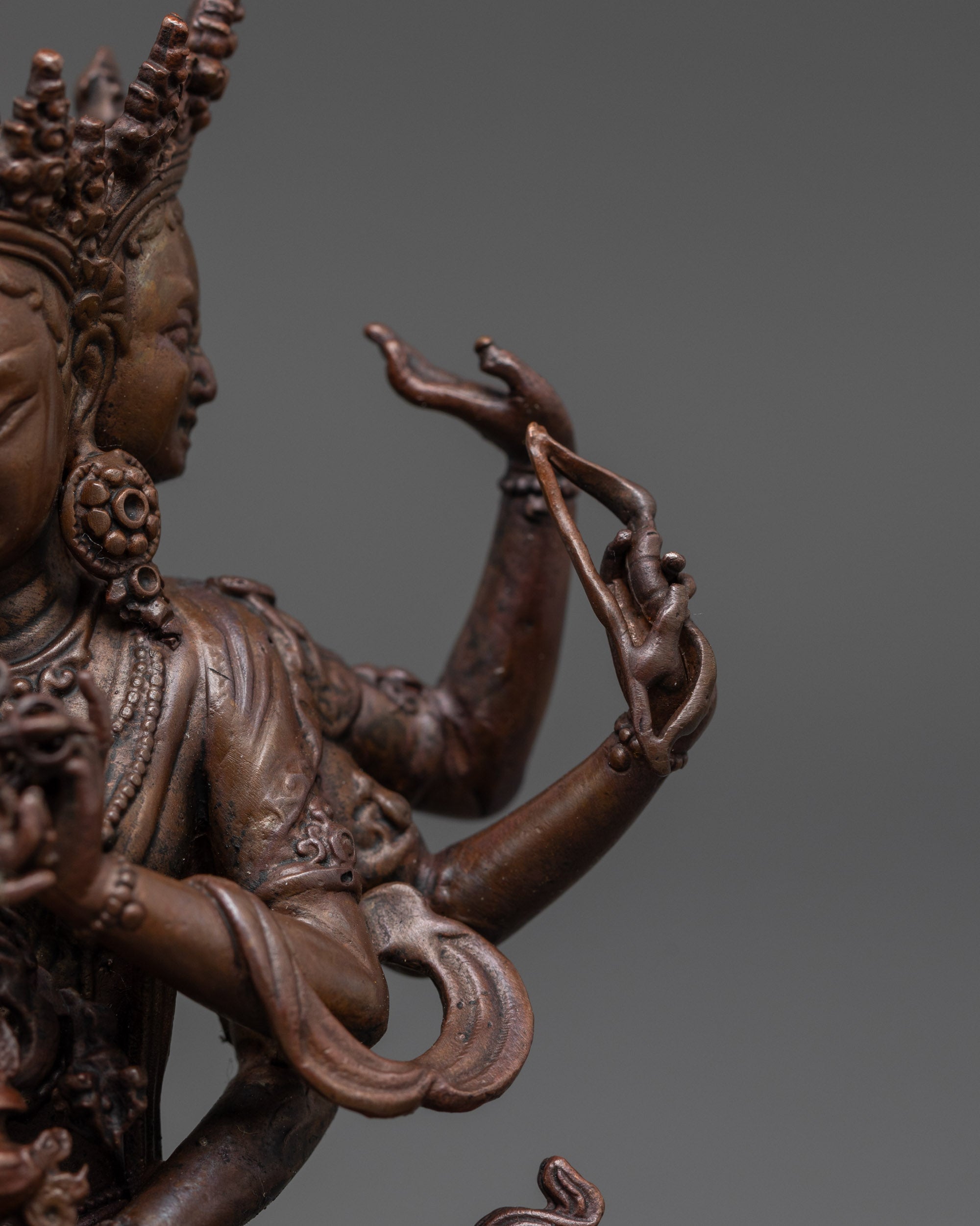 Sacred Namgyalma Sculpture | Oxidized Finish Longevity Deity