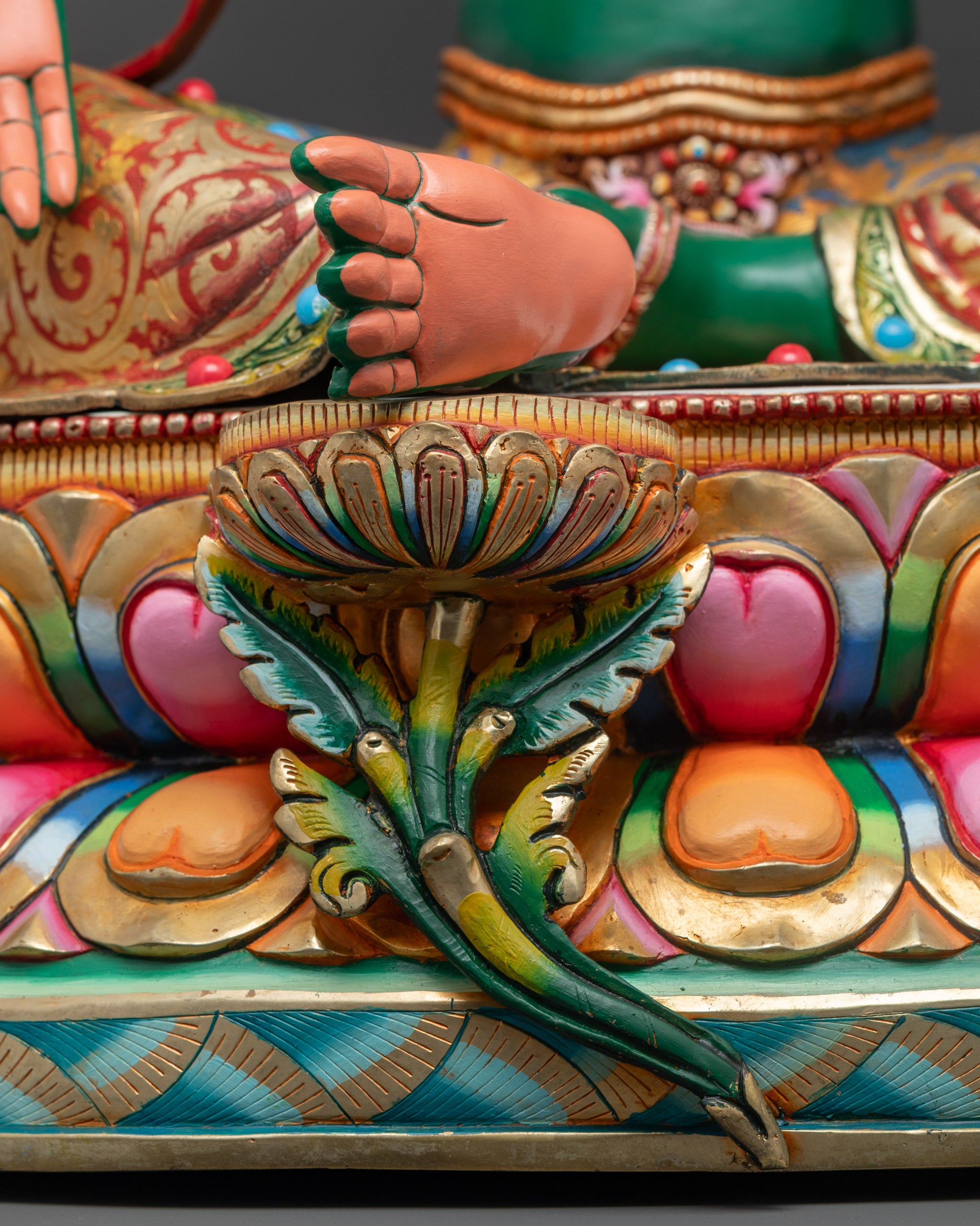 Vibrant Green Tara Statue | Spiritual Goddess Idol for Meditation