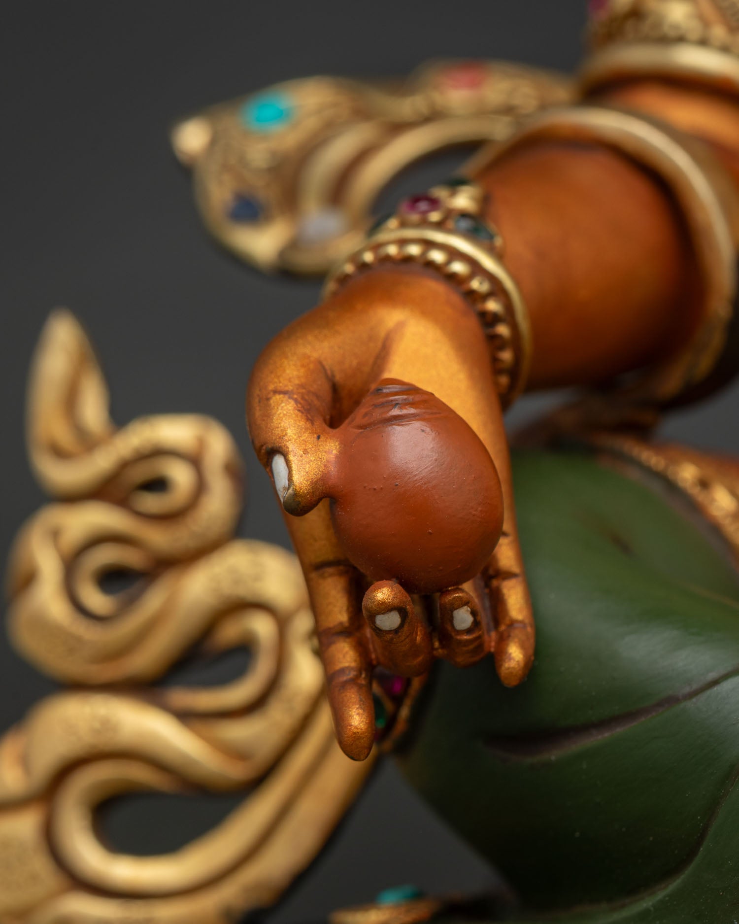 Adorable Gold Dzambhala Statue | Hand-Painted Buddhist Icon