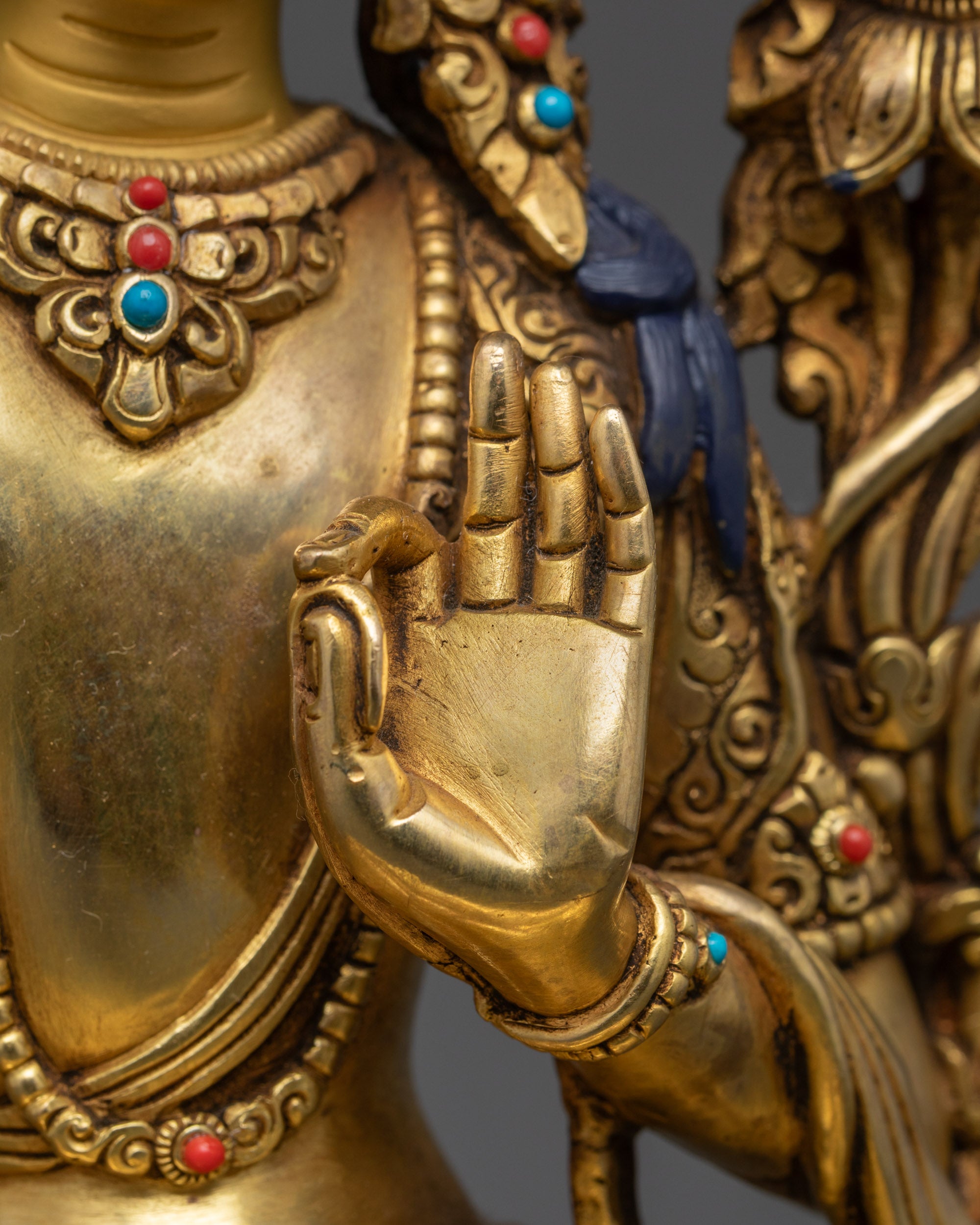 Tibetan Bodhisattva Manjushree Statue | Vajrayana God of Wisdom Idol