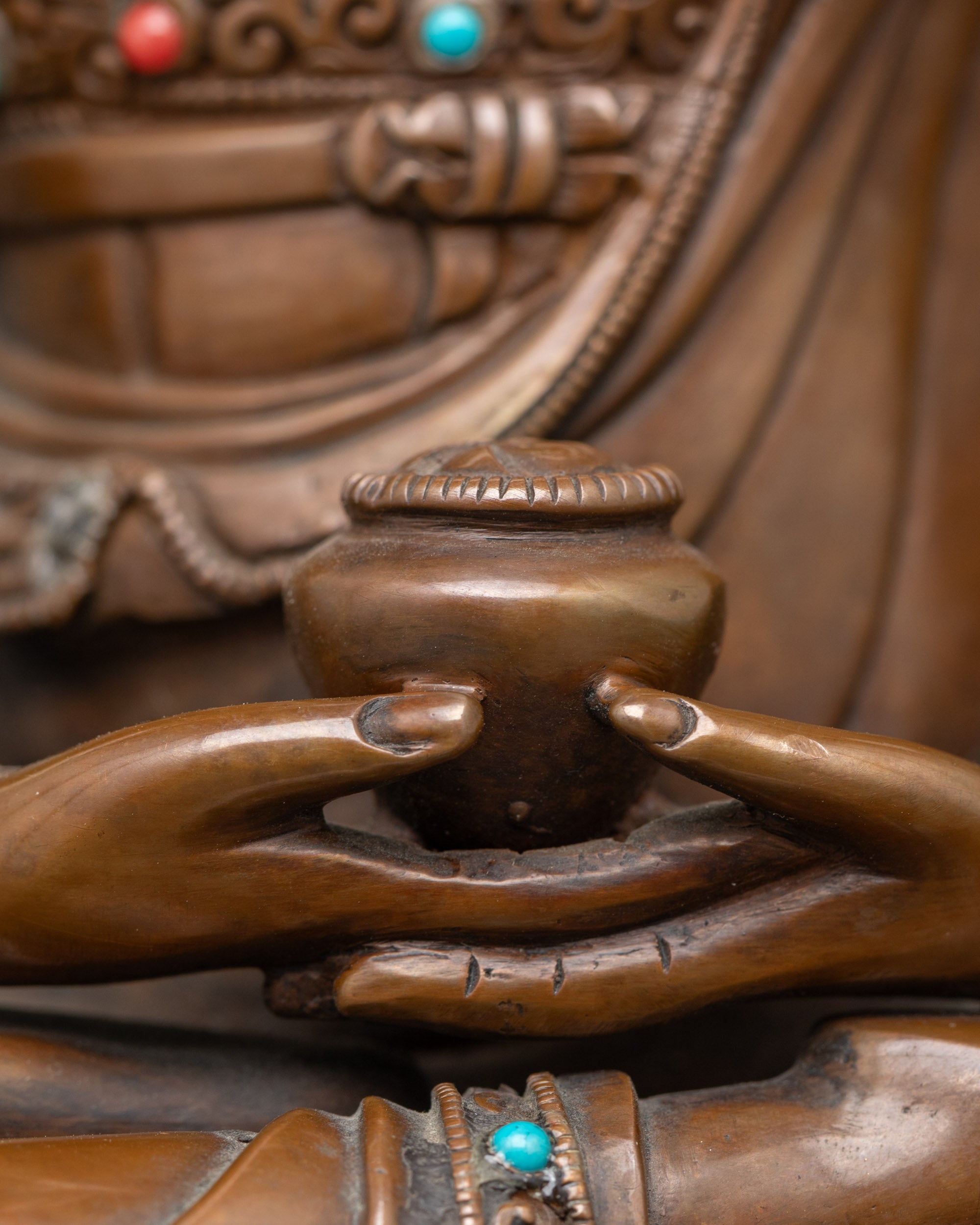 Amitabha Buddha Statue | Handmade Copper Idol for Sacred Spaces