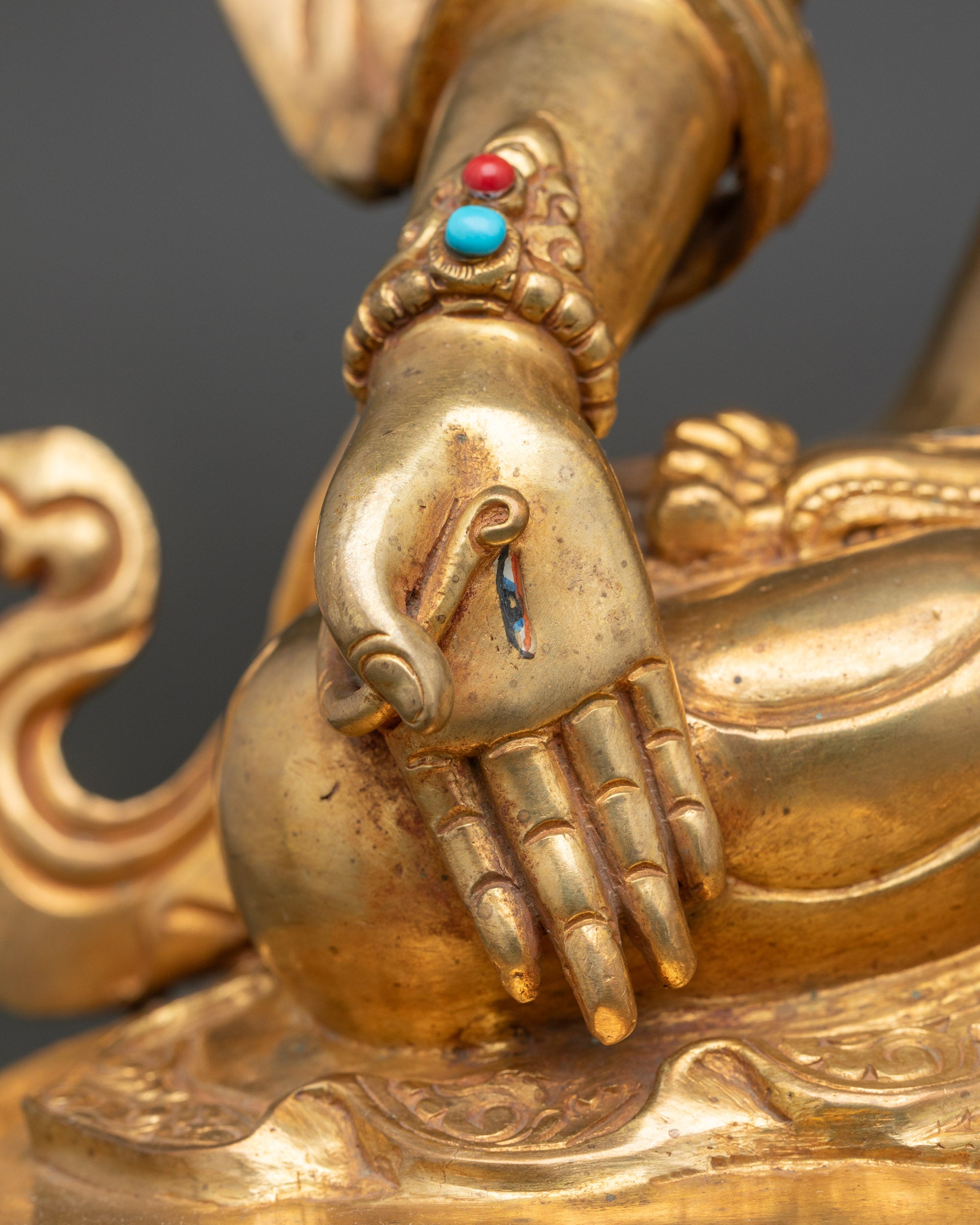 White Tara Blessing Statue | Gold Fire-Gilded Nepalese Buddhist Artwork