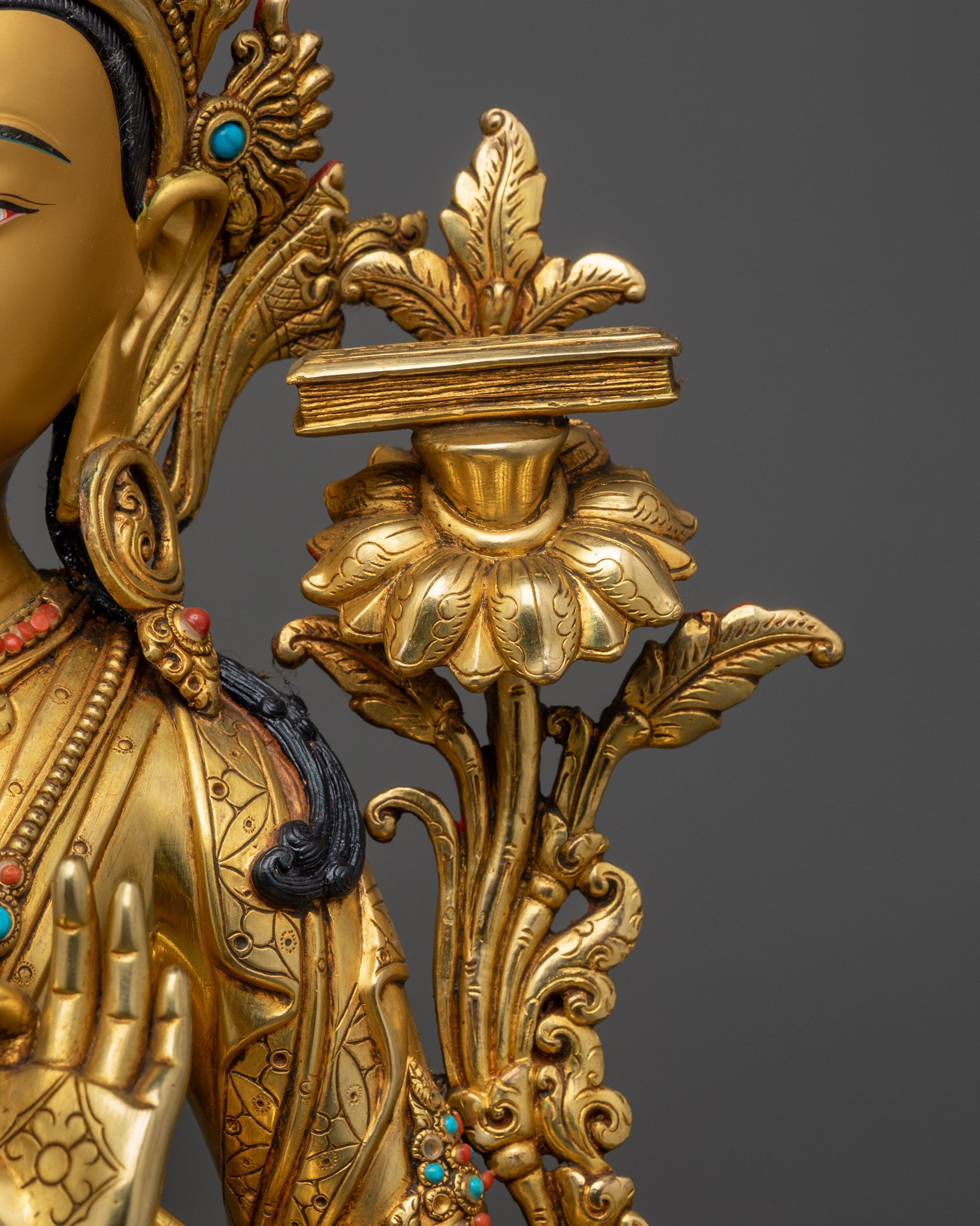 Channel Tranquility with Manjushri Sculpture | Meditation Altar Statue