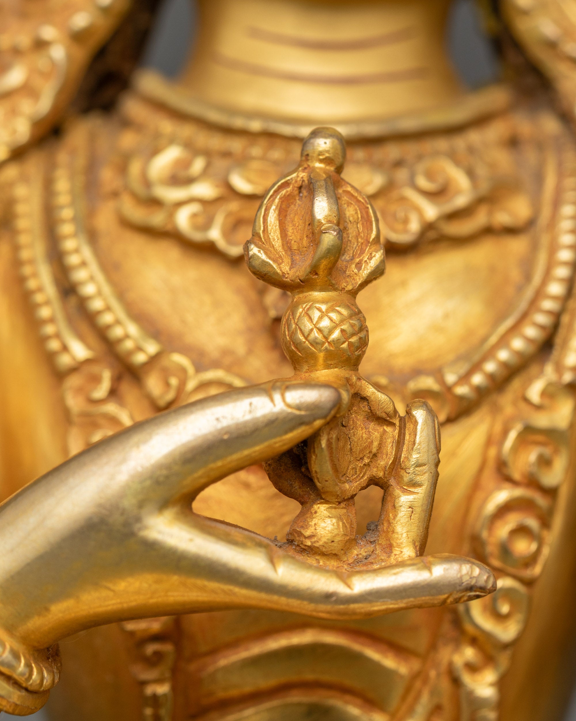 Handmade Vajrasattva Statue | Gold Fire-Gilded Nepalese Buddhist Icon