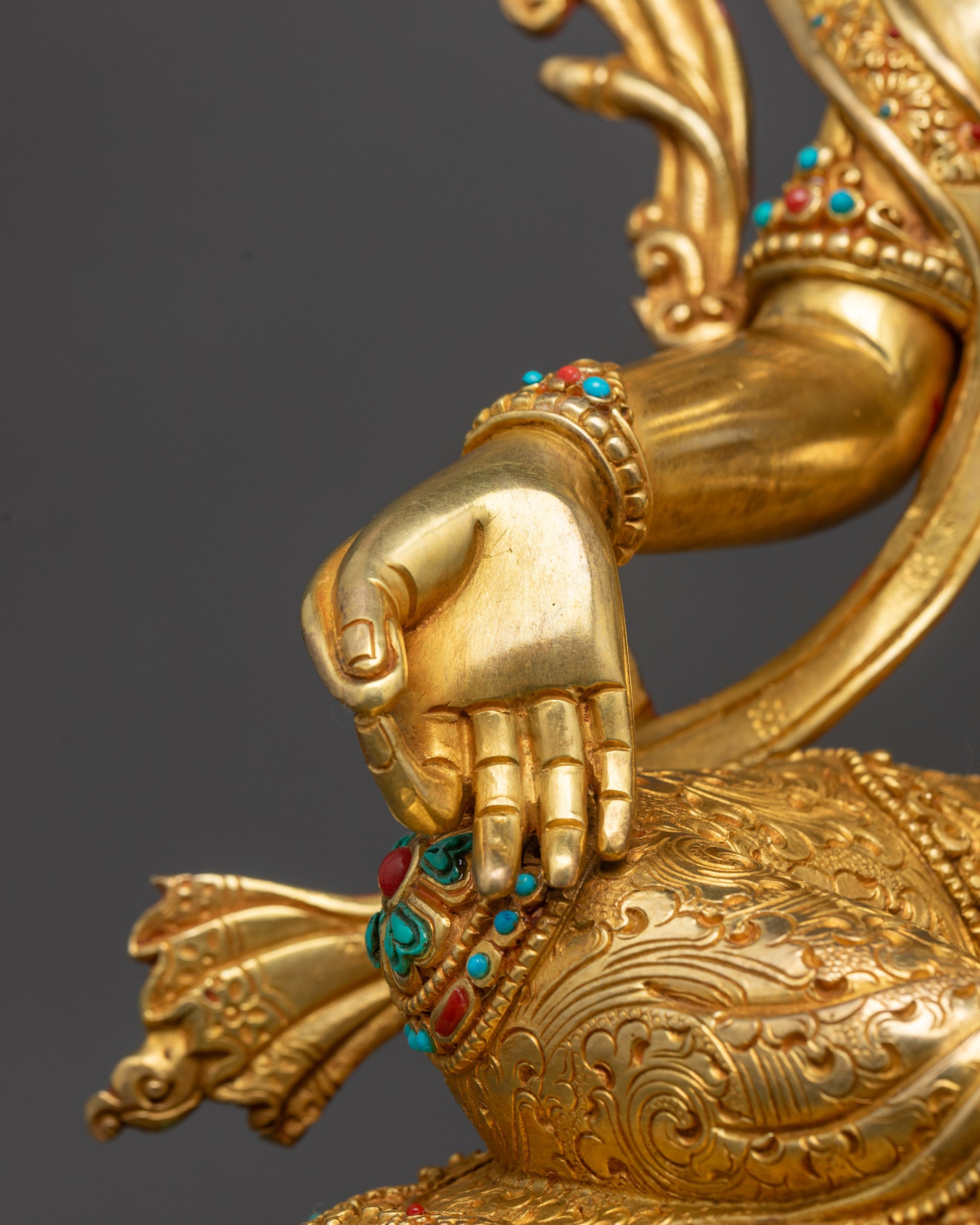 Authentic Nepalese Green Tara Sculpture | Lost-Wax Casted Artistry