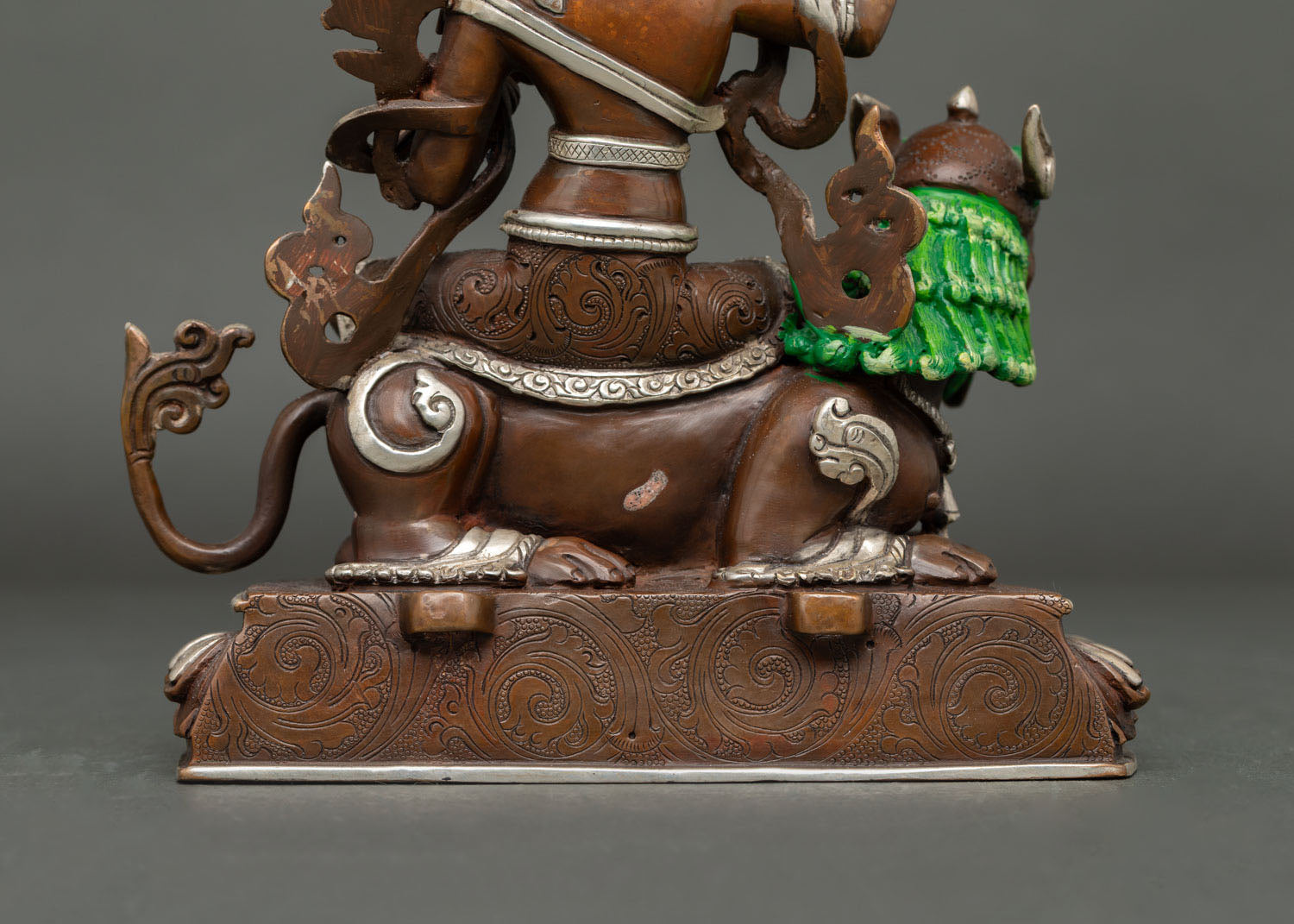 Oxidized Copper Simhanada Manjushri Statue | Roaring Wisdom Deity