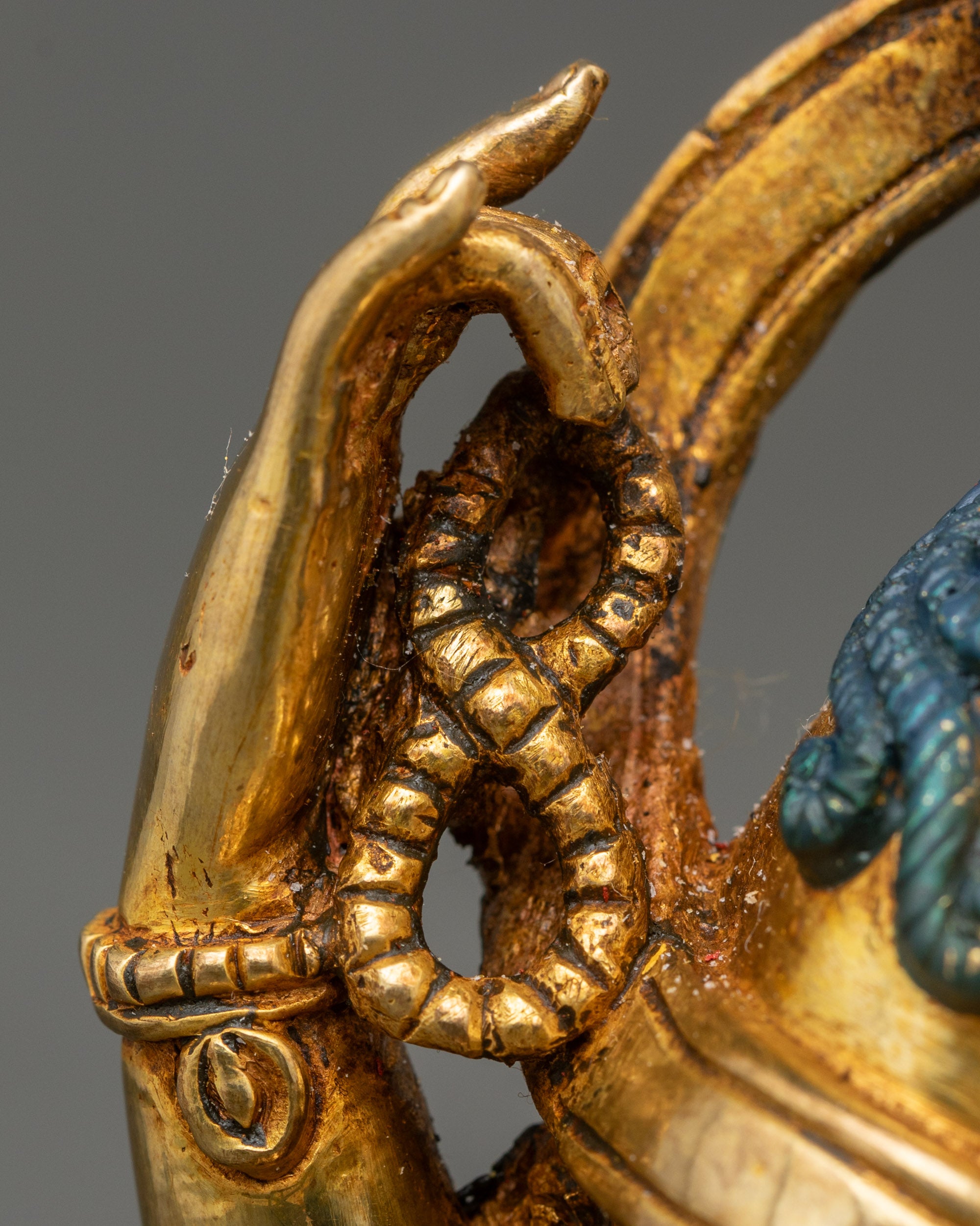 24K Gold Avalokiteshvara Sculpture | Buddhist Icon for Home Altar