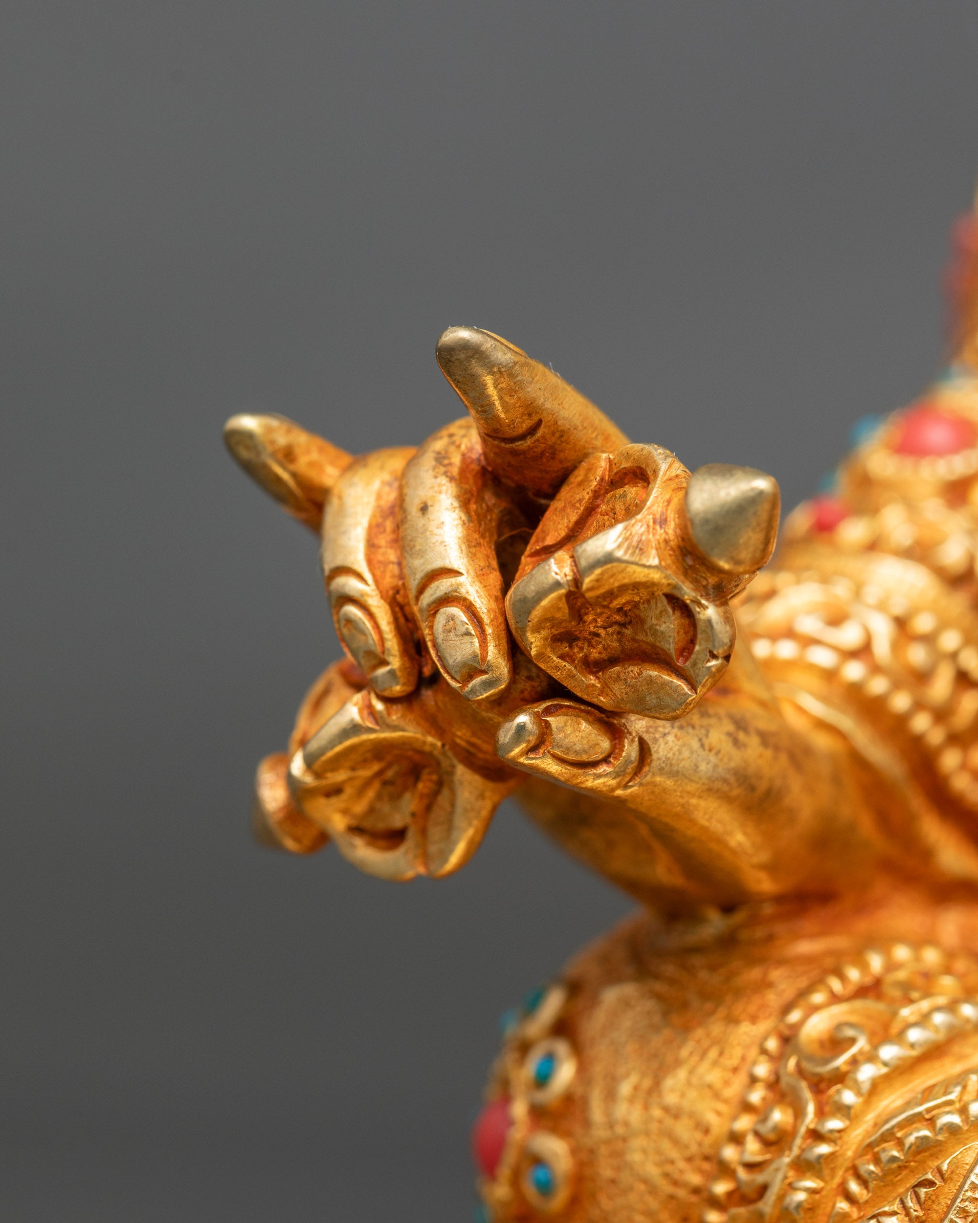 Guru Rinpoche Statue | Nepalese Artisan Copper and Gold Sculpture