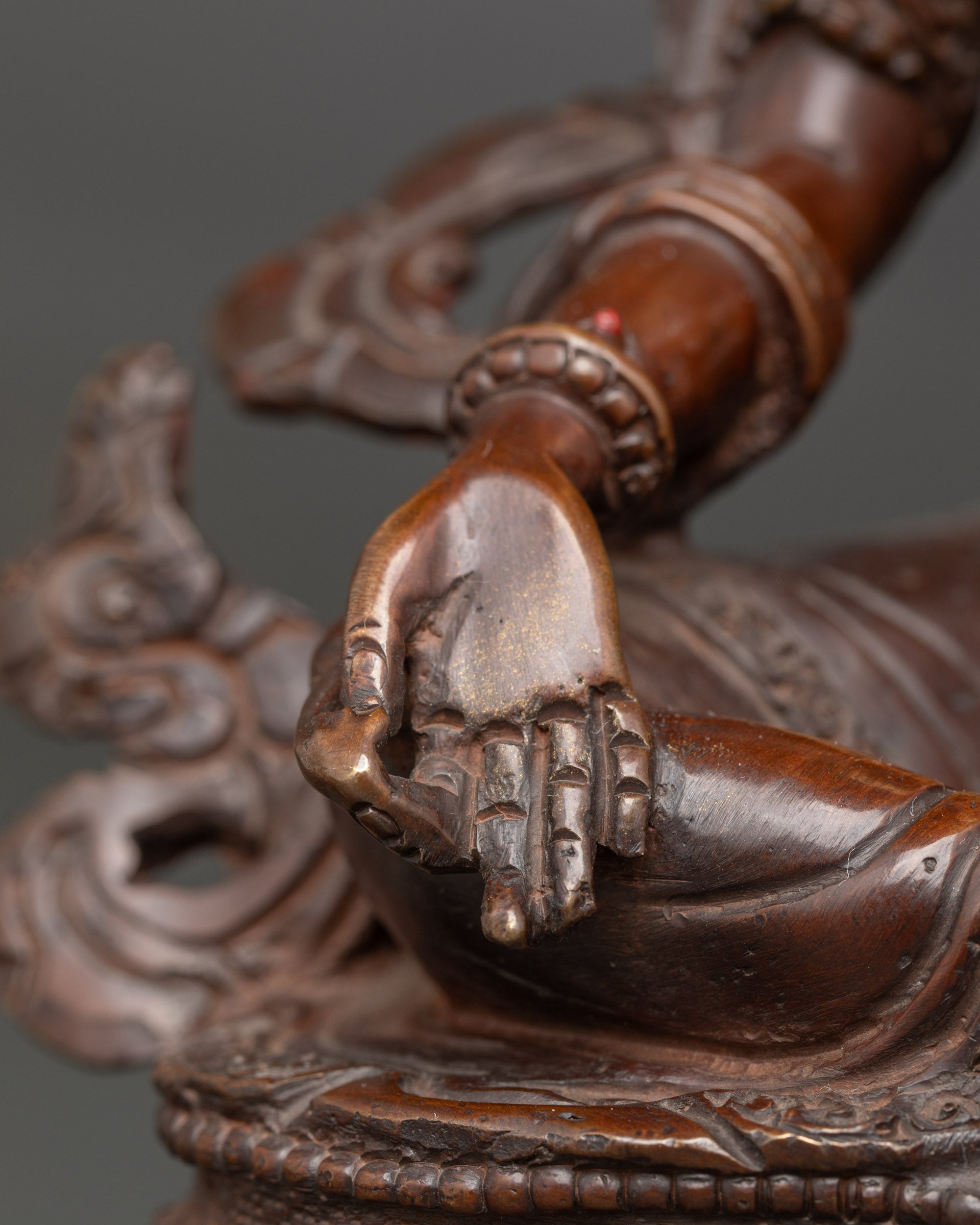 Oxidized Statue of Green Tara for Spiritual Blessing